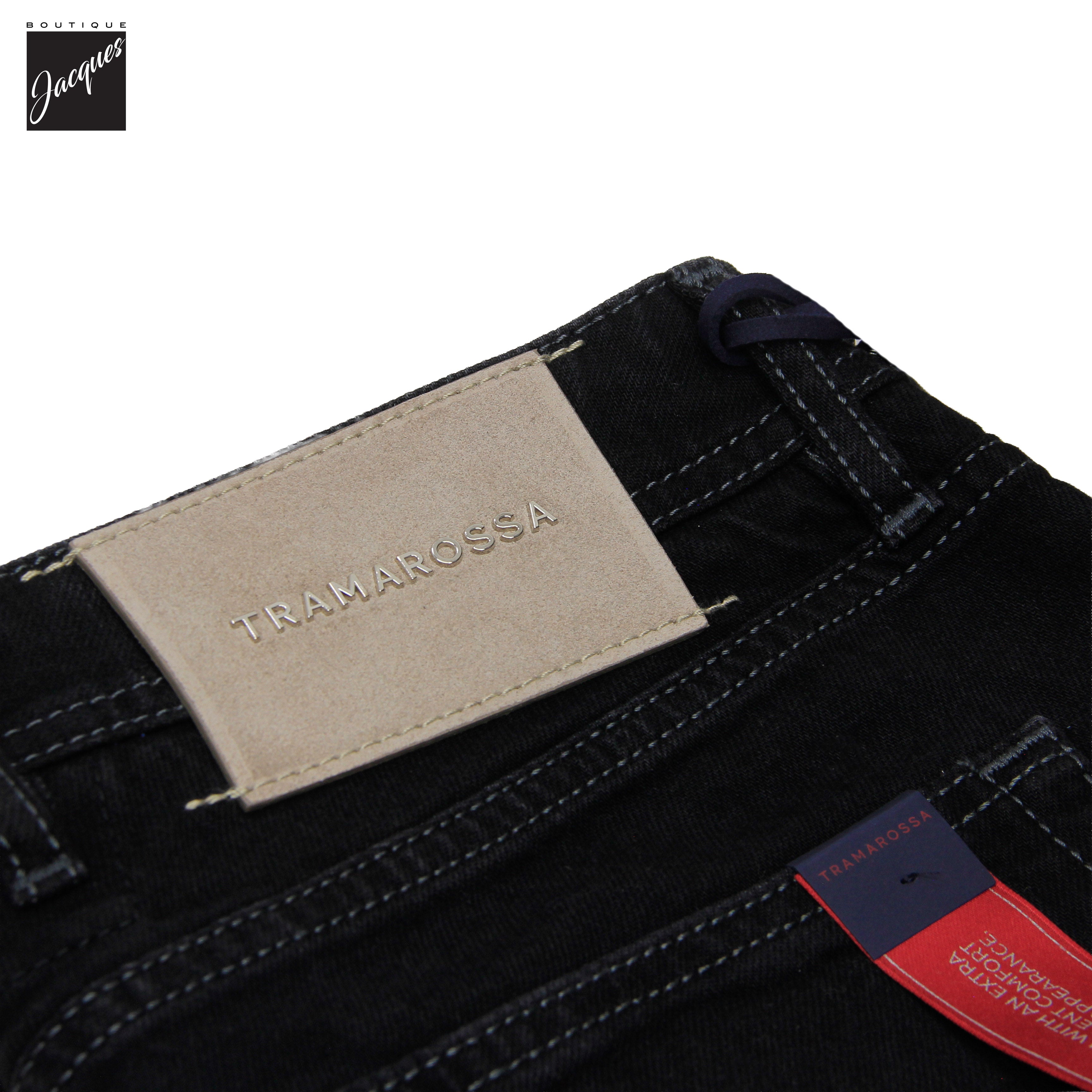 Denim Michel-Ange Noir Coupe Moderne en Coton Stretch Toucher Doux - TRAMAROSSA