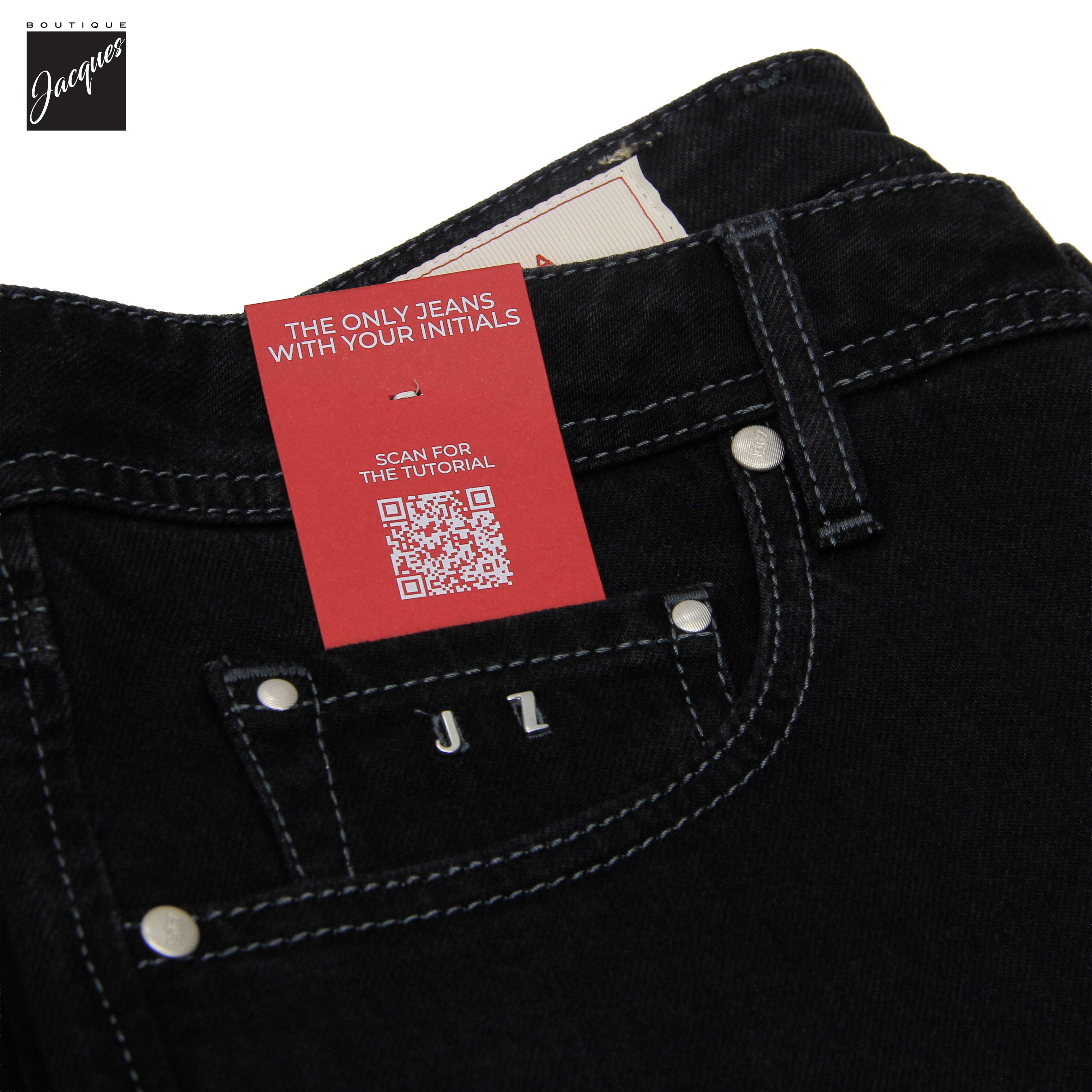 Denim Michel-Ange Noir Coupe Moderne en Coton Stretch Toucher Doux - TRAMAROSSA