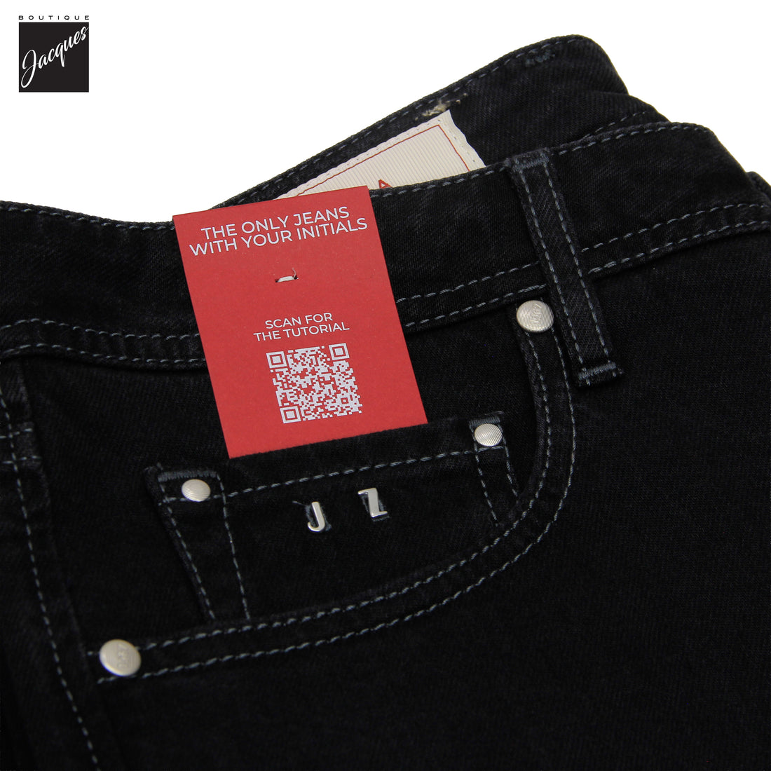 Denim Michel-Ange Noir Coupe Moderne en Coton Stretch Toucher Doux - TRAMAROSSA