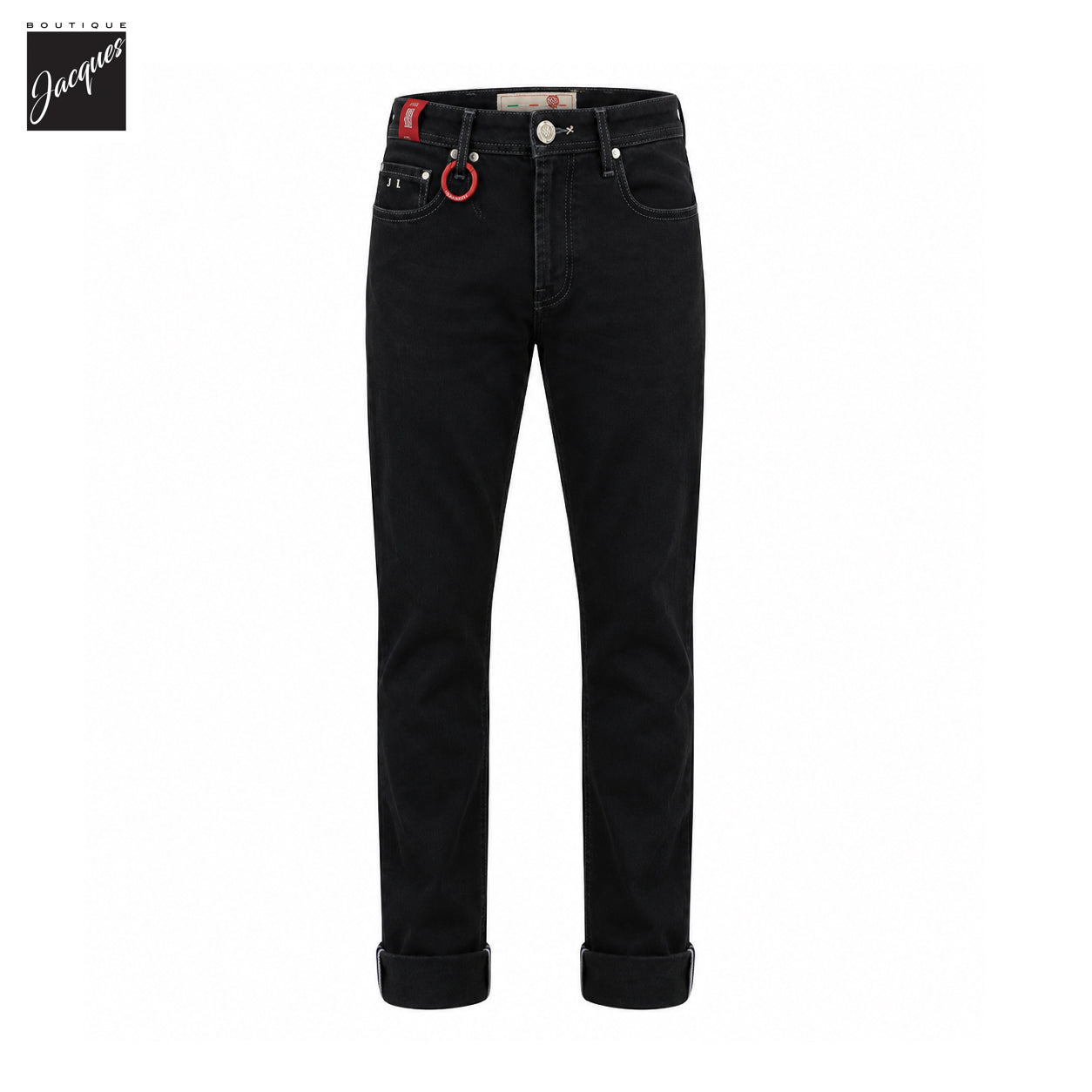 Denim Michel-Ange Noir Coupe Moderne en Coton Stretch Toucher Doux - TRAMAROSSA