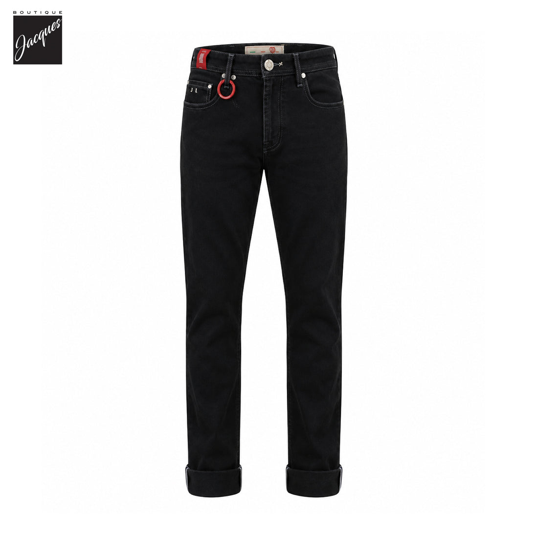 Denim Michel-Ange Noir Coupe Moderne en Coton Stretch Toucher Doux - TRAMAROSSA