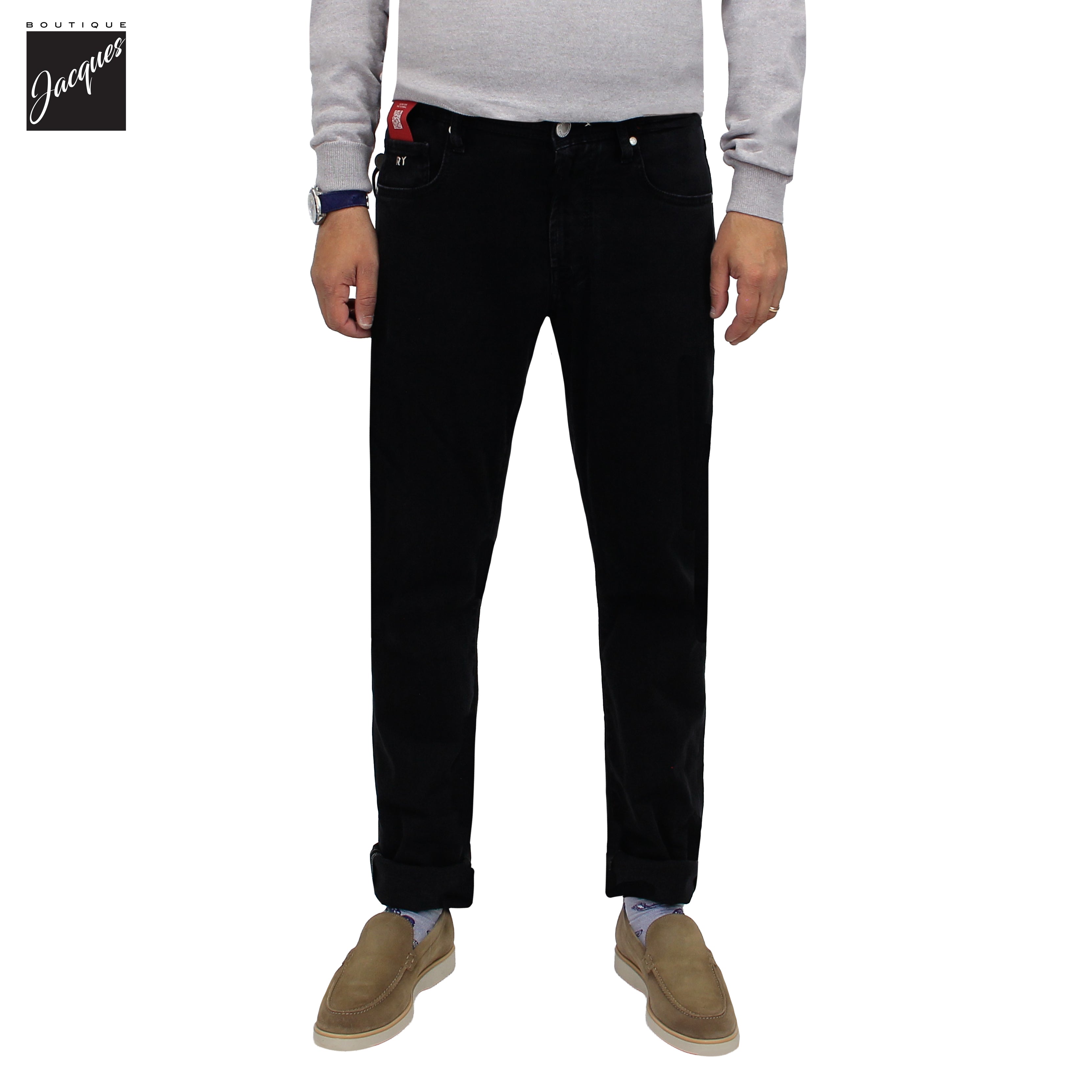 Jean Super-Stretch Michelangelo Modern Fit Brut Noir R-Elax - TRAMAROSSA