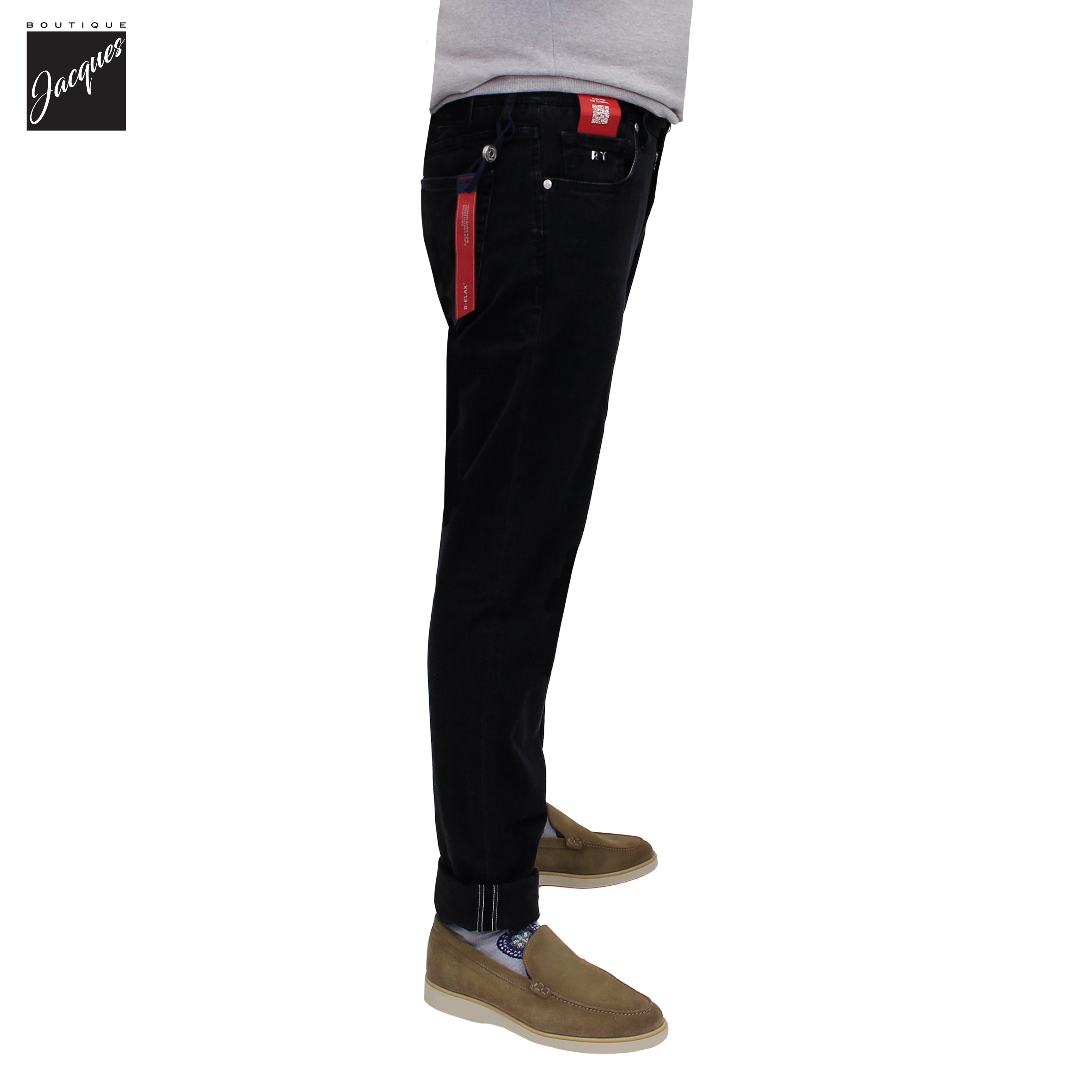Jean Super-Stretch Michelangelo Modern Fit Brut Noir R-Elax - TRAMAROSSA