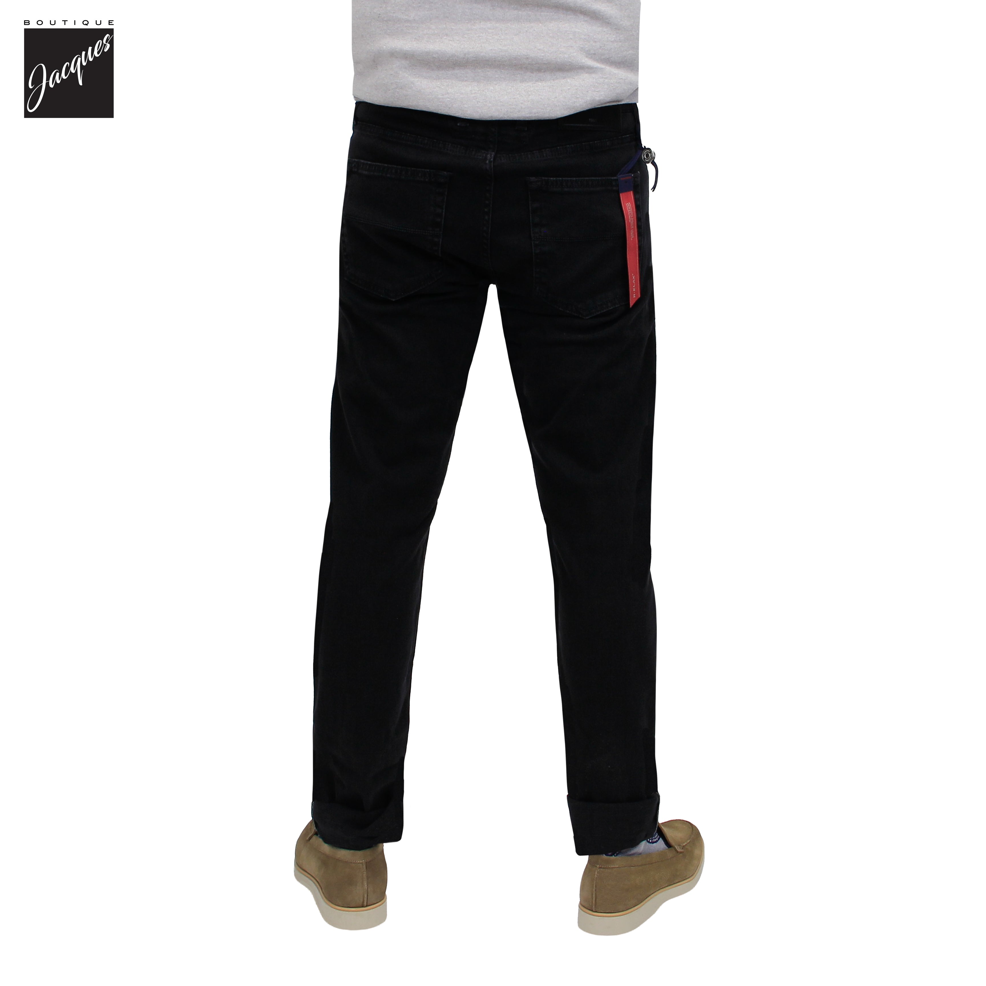 Jean Super-Stretch Michelangelo Modern Fit Brut Noir R-Elax - TRAMAROSSA