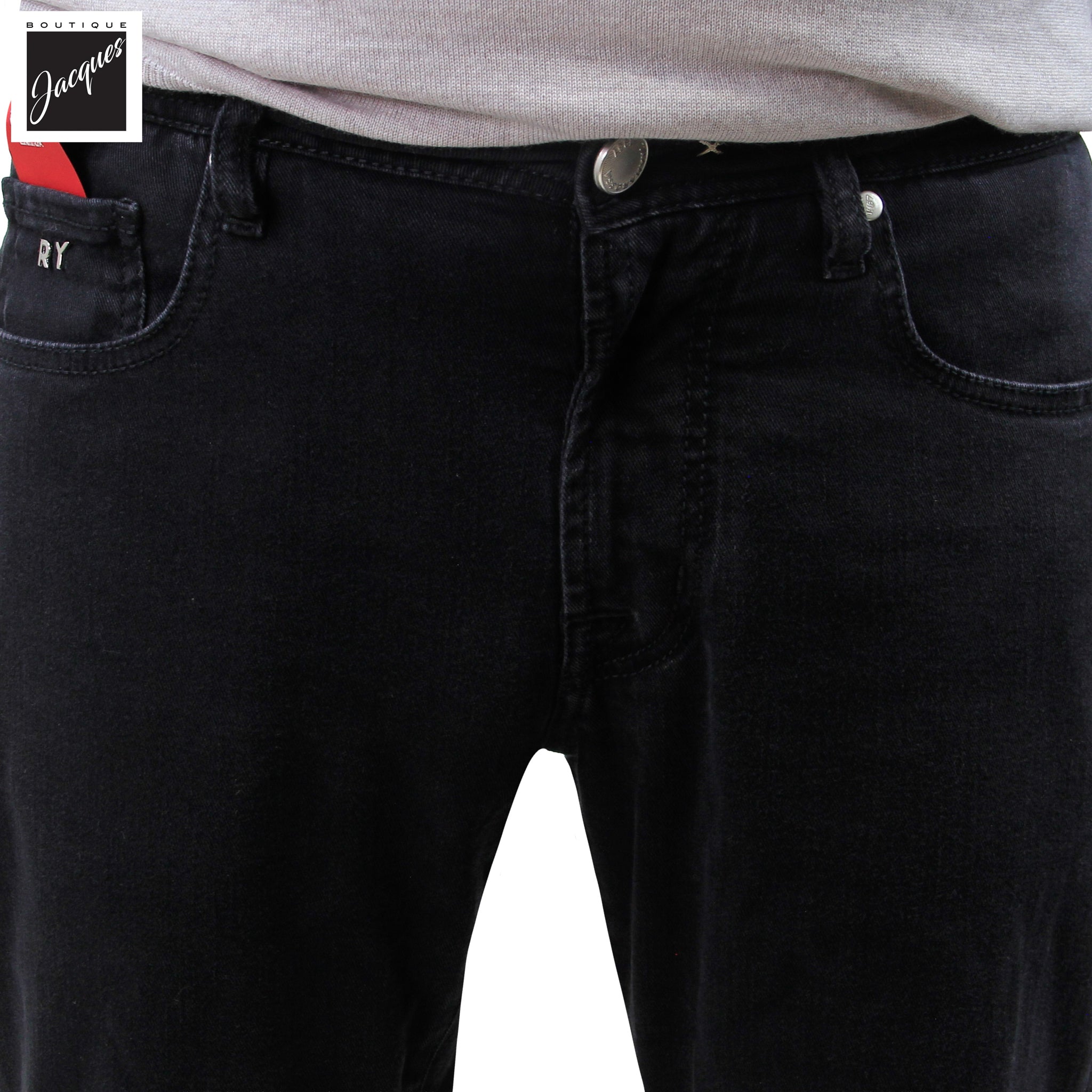 Jean Super-Stretch Michelangelo Modern Fit Brut Noir R-Elax - TRAMAROSSA