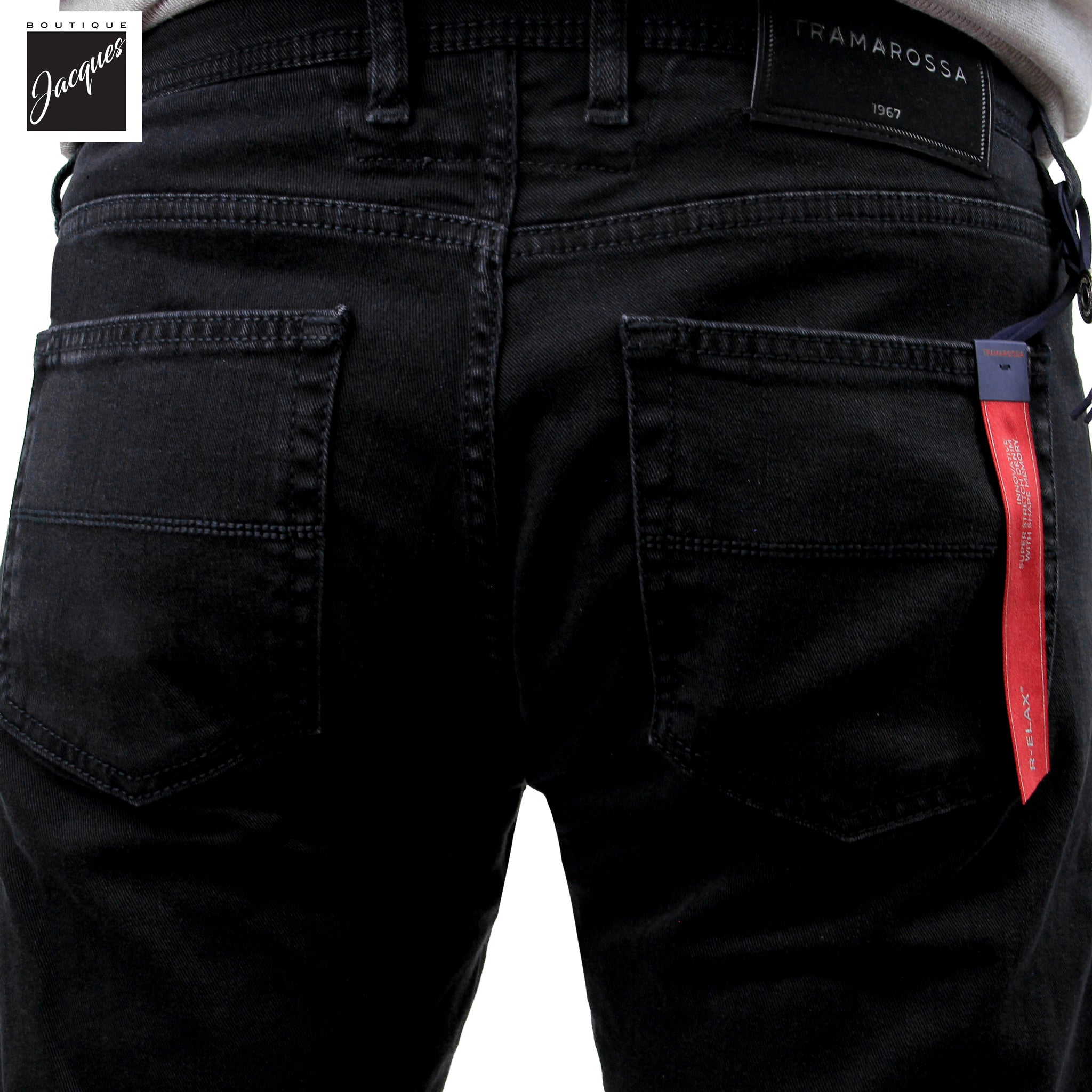 Jean Super-Stretch Michelangelo Modern Fit Brut Noir R-Elax - TRAMAROSSA
