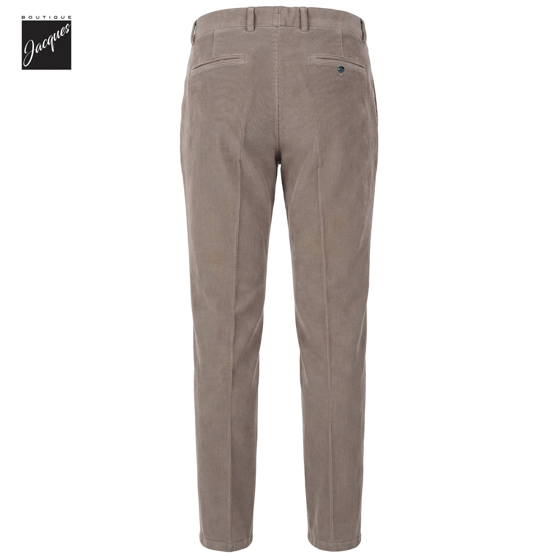 Light Fango (Mud) Cotton-Modal Corduroy Vulcano Fit Pleated Trousers - Berwich