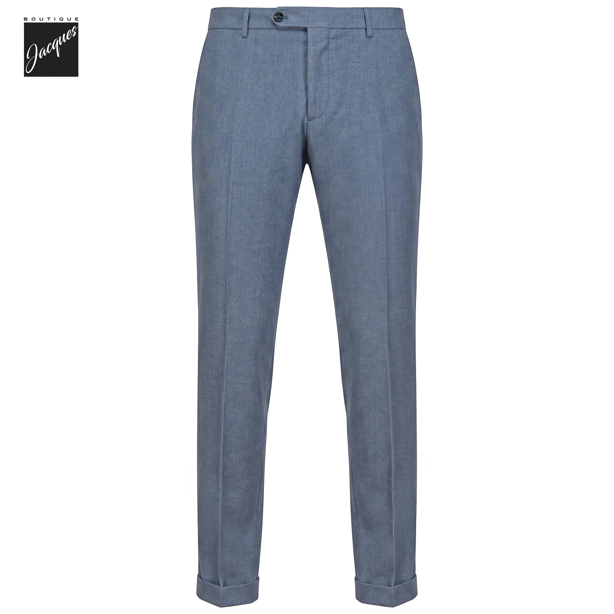 Steel Blue Mélange Cashmere-Blend XRetro Long Pleated Trousers - Berwich