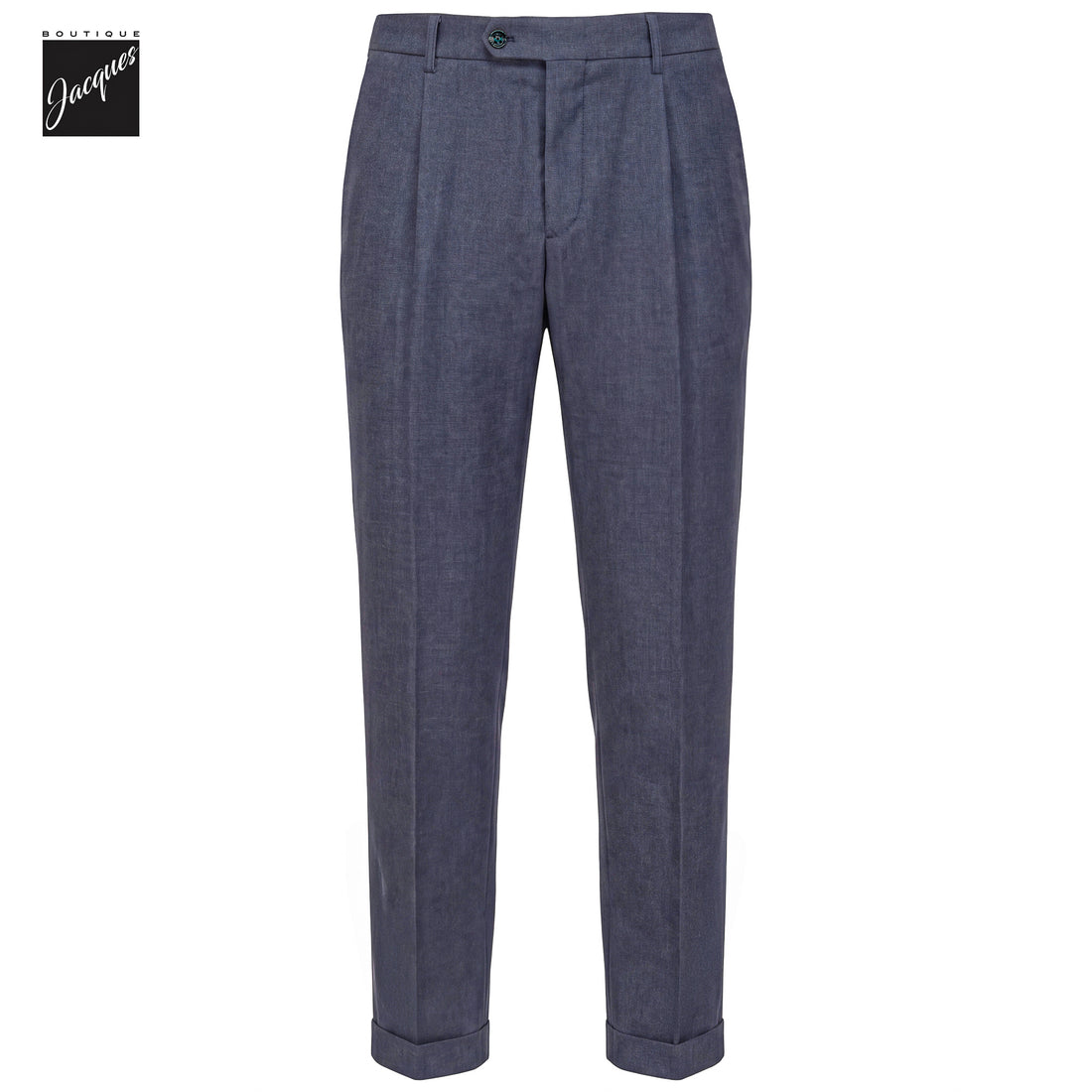 Indigo Mélange Cashmere-Blend XRetro Long Pleated Trousers - Berwich