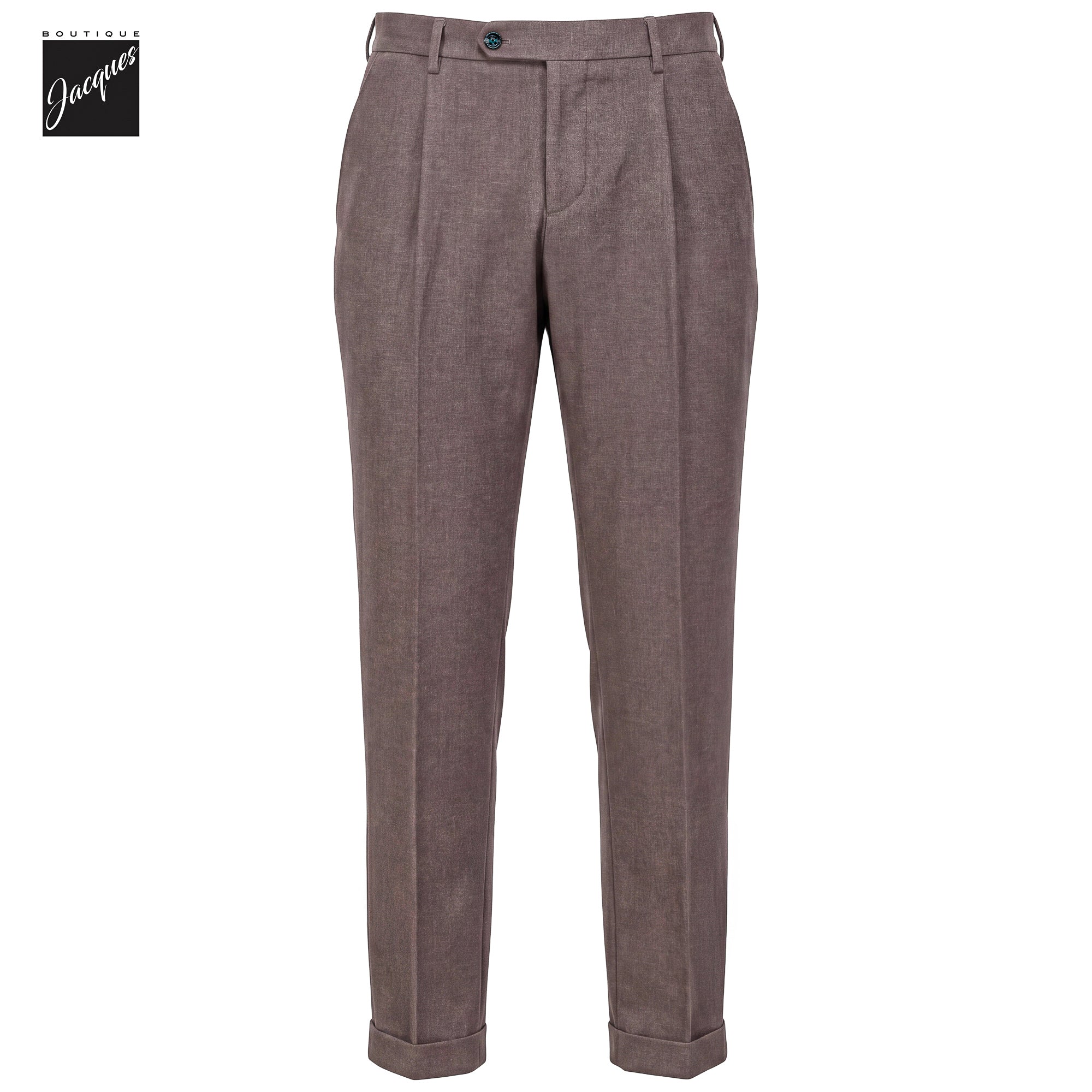 Dusty Rose Mélange Cashmere-Blend XRetro Long Pleated Trousers - Berwich