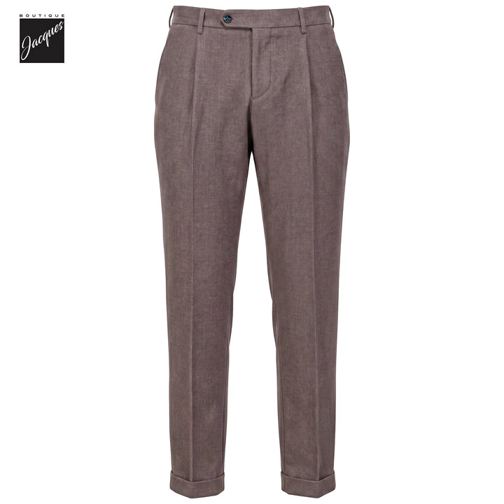 Dusty Rose Mélange Cashmere-Blend XRetro Long Pleated Trousers - Berwich