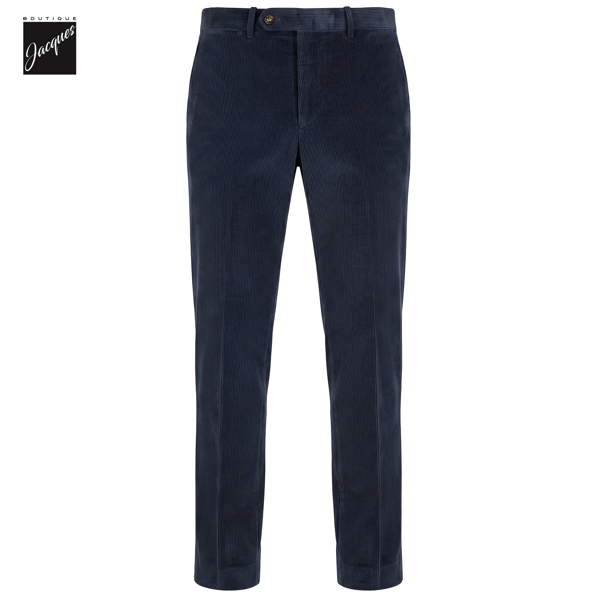 Navy Zegna Cotton-Cashmere Corduroy Vulcano Lux Trousers - Berwich Platinum