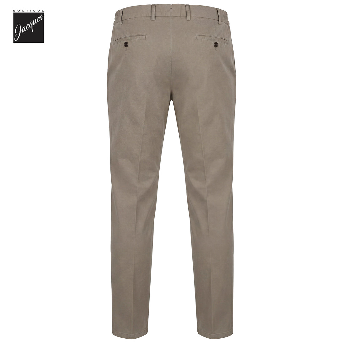 Light Fango (Mud) Cotton-Lyocell Stretch Vulcano Elax Chino Trousers - Berwich
