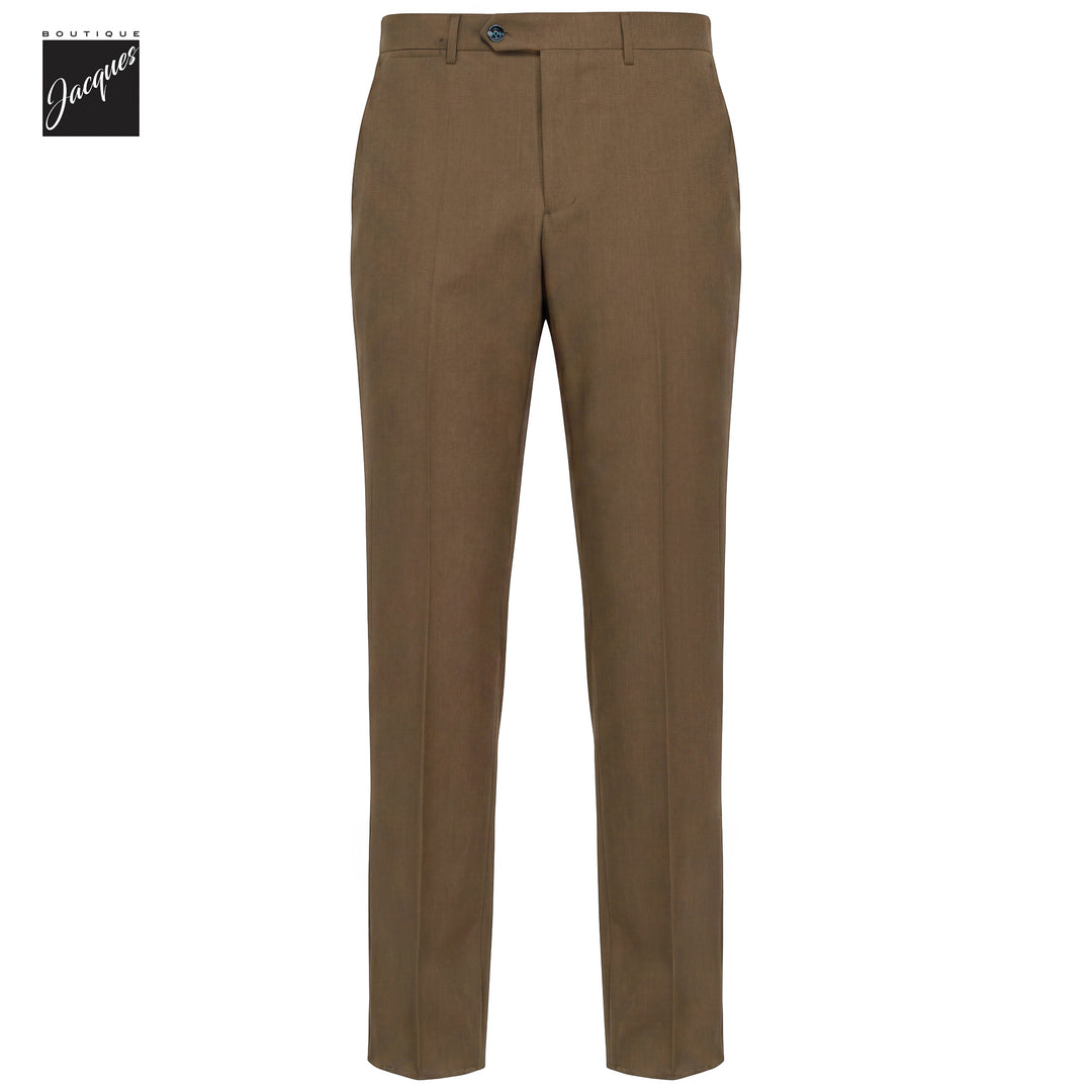 Caramel Wool-Cashmere Stretch Flannel Vulcano Fit Trousers - Berwich