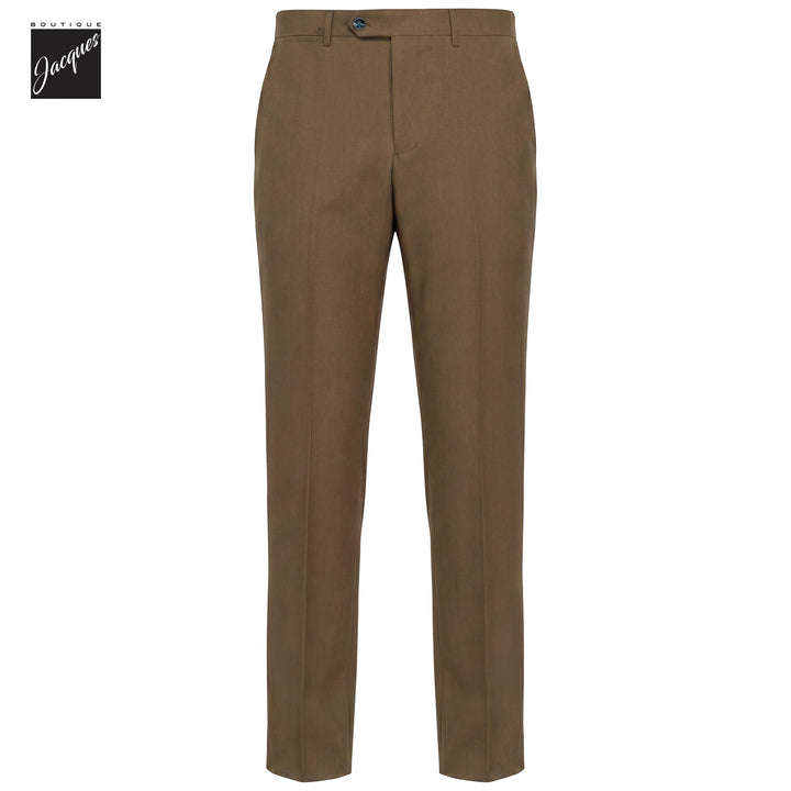 Caramel Wool-Cashmere Stretch Flannel Vulcano Fit Trousers - Berwich