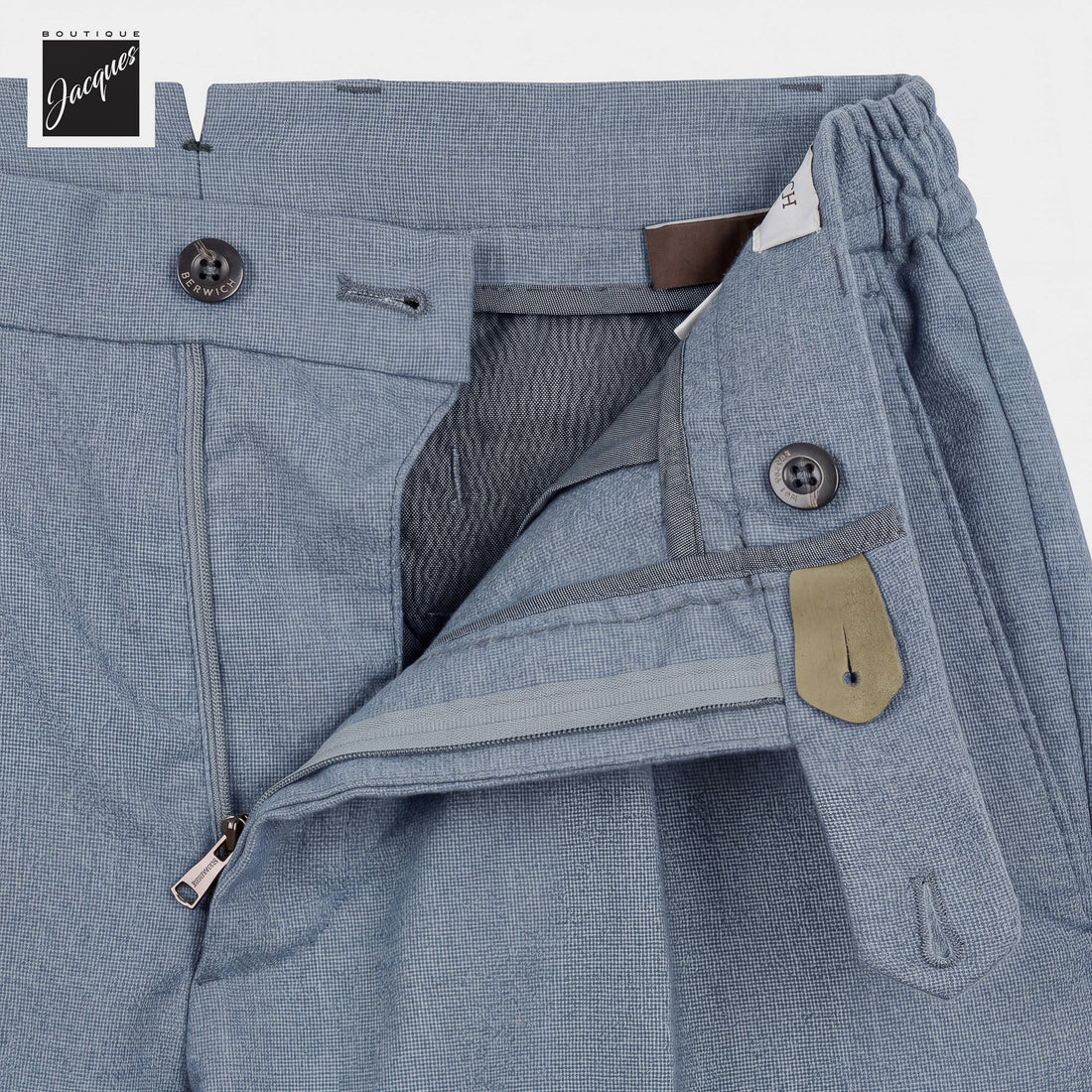 Steel Blue Mélange Cashmere-Blend XRetro Long Pleated Trousers - Berwich