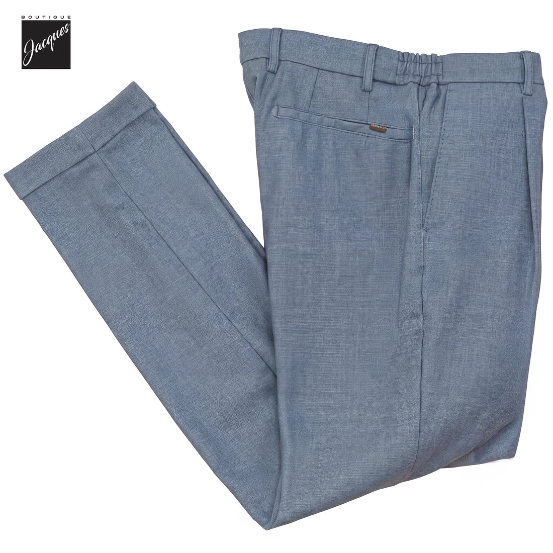 Steel Blue Mélange Cashmere-Blend XRetro Long Pleated Trousers - Berwich