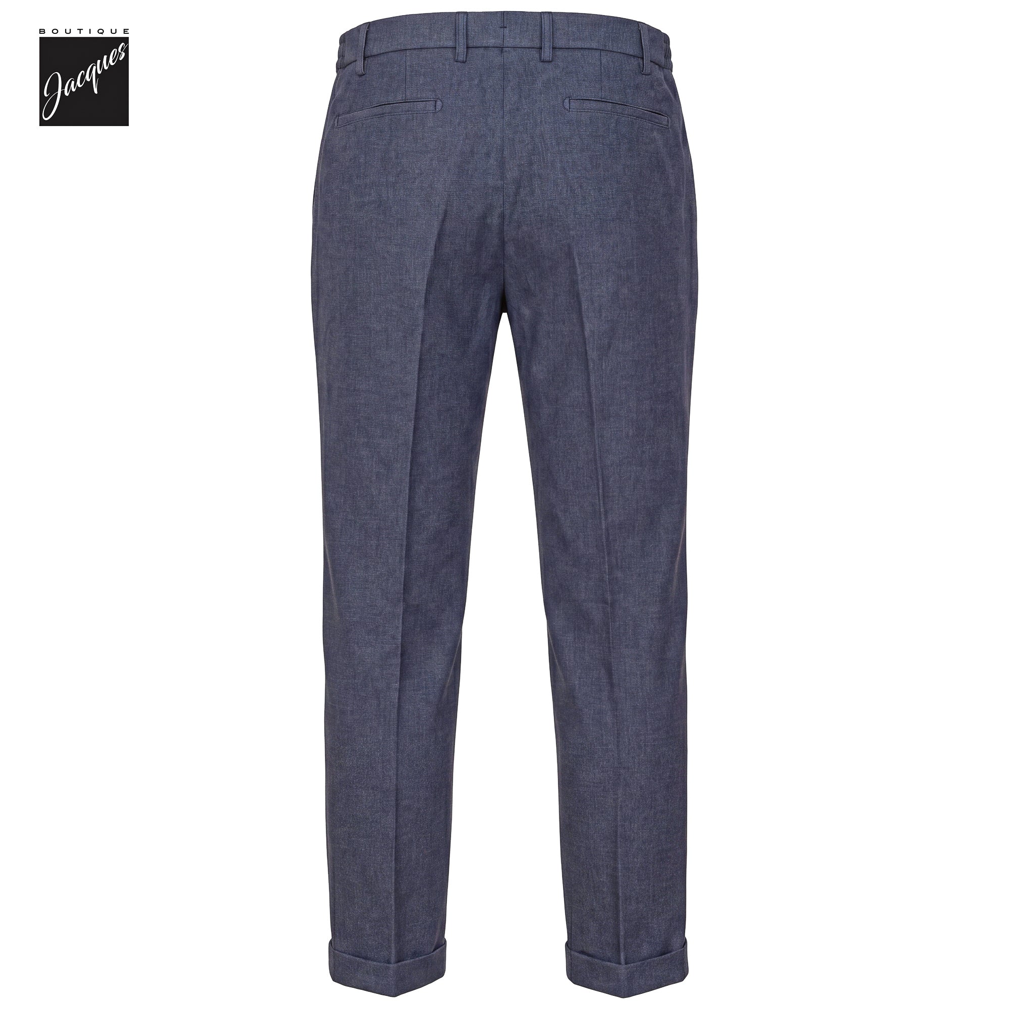 Indigo Mélange Cashmere-Blend XRetro Long Pleated Trousers - Berwich