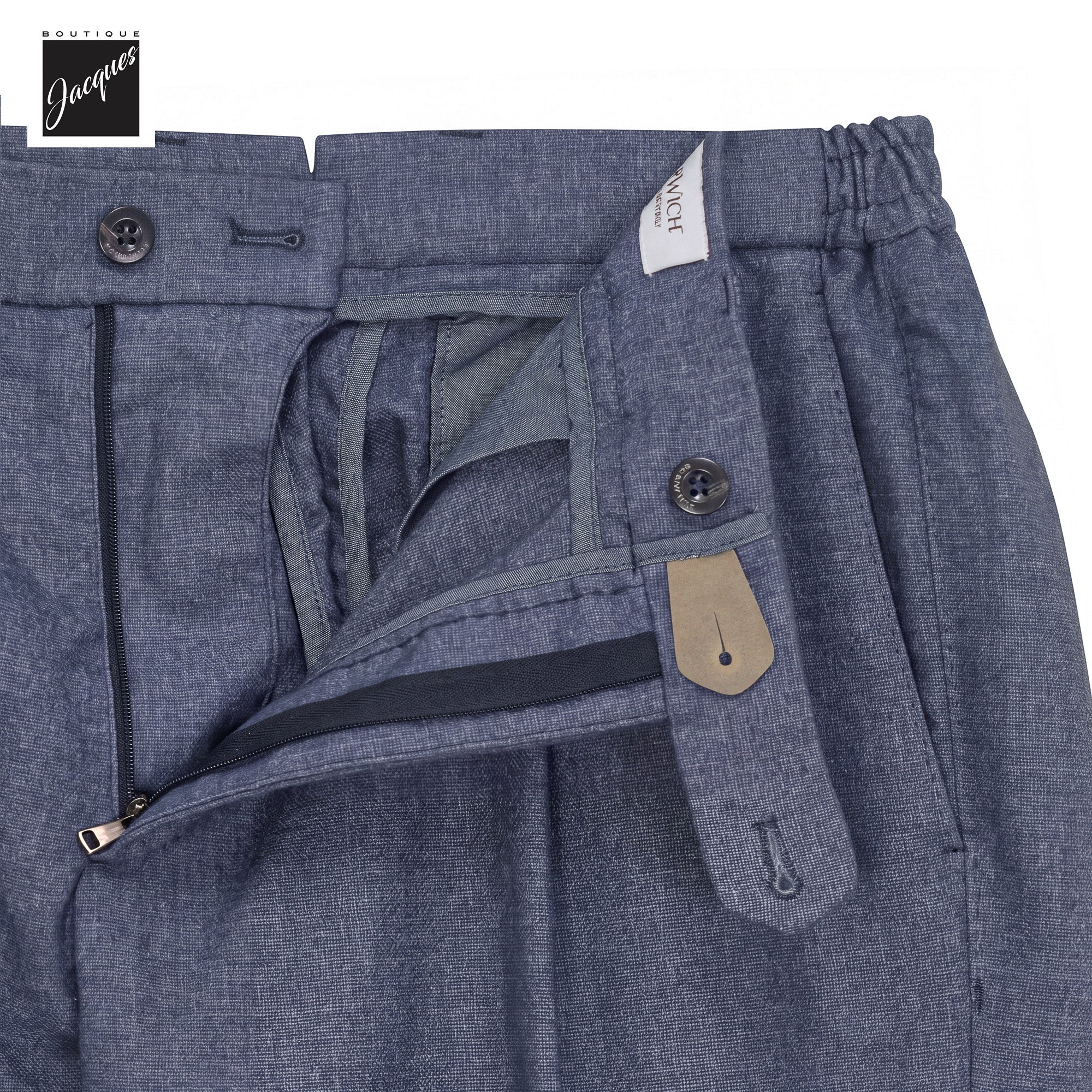 Indigo Mélange Cashmere-Blend XRetro Long Pleated Trousers - Berwich