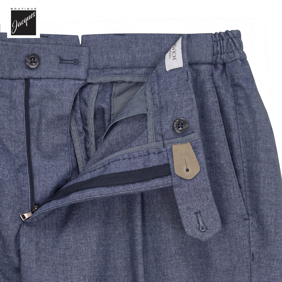 Indigo Mélange Cashmere-Blend XRetro Long Pleated Trousers - Berwich