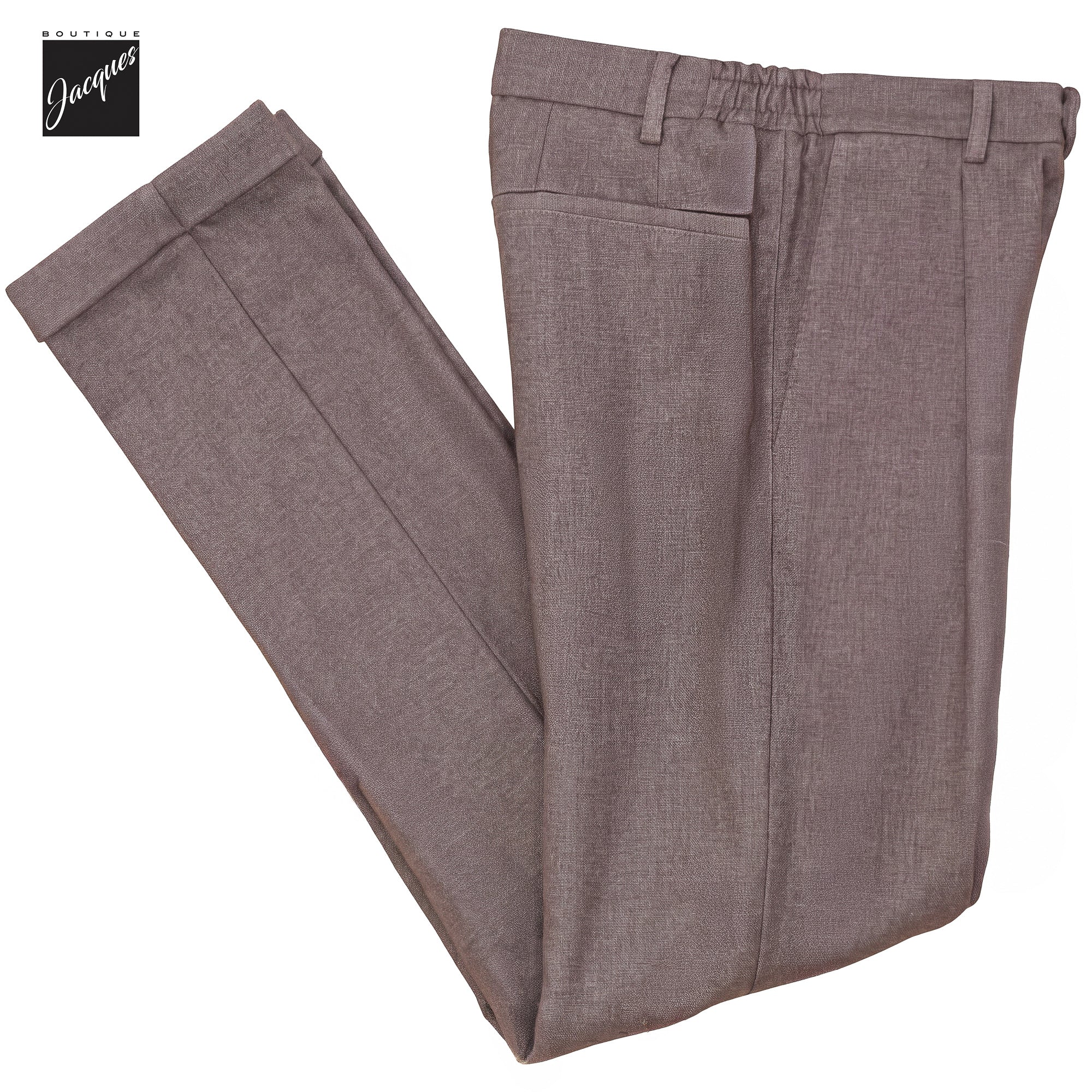 Dusty Rose Mélange Cashmere-Blend XRetro Long Pleated Trousers - Berwich