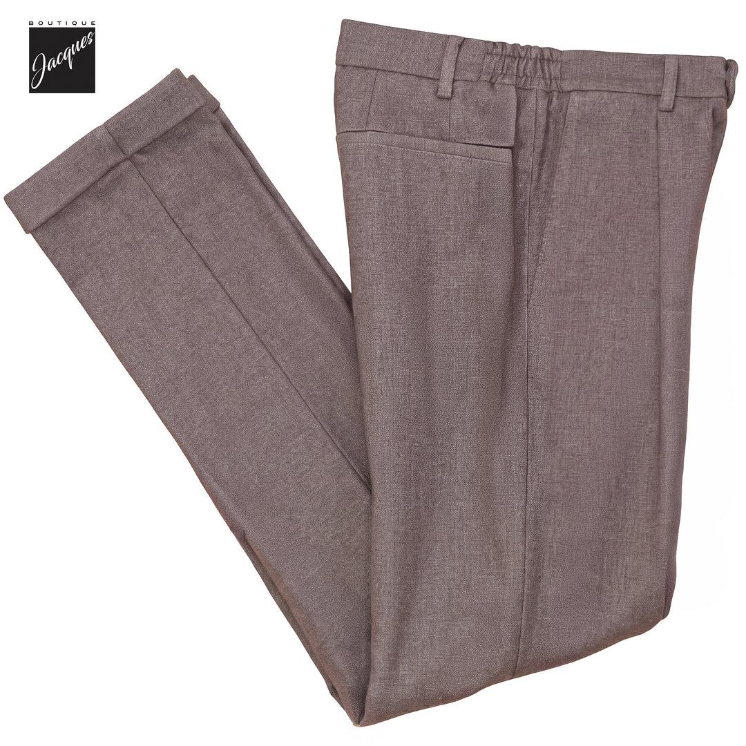 Dusty Rose Mélange Cashmere-Blend XRetro Long Pleated Trousers - Berwich