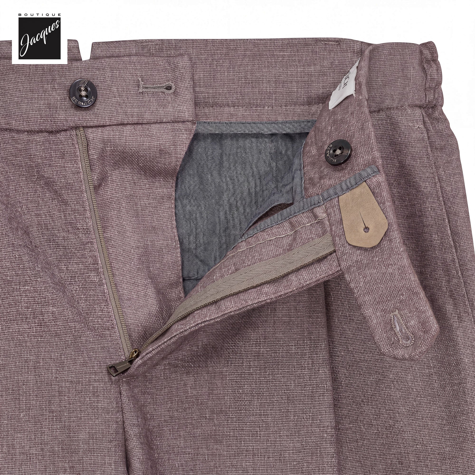 Dusty Rose Mélange Cashmere-Blend XRetro Long Pleated Trousers - Berwich
