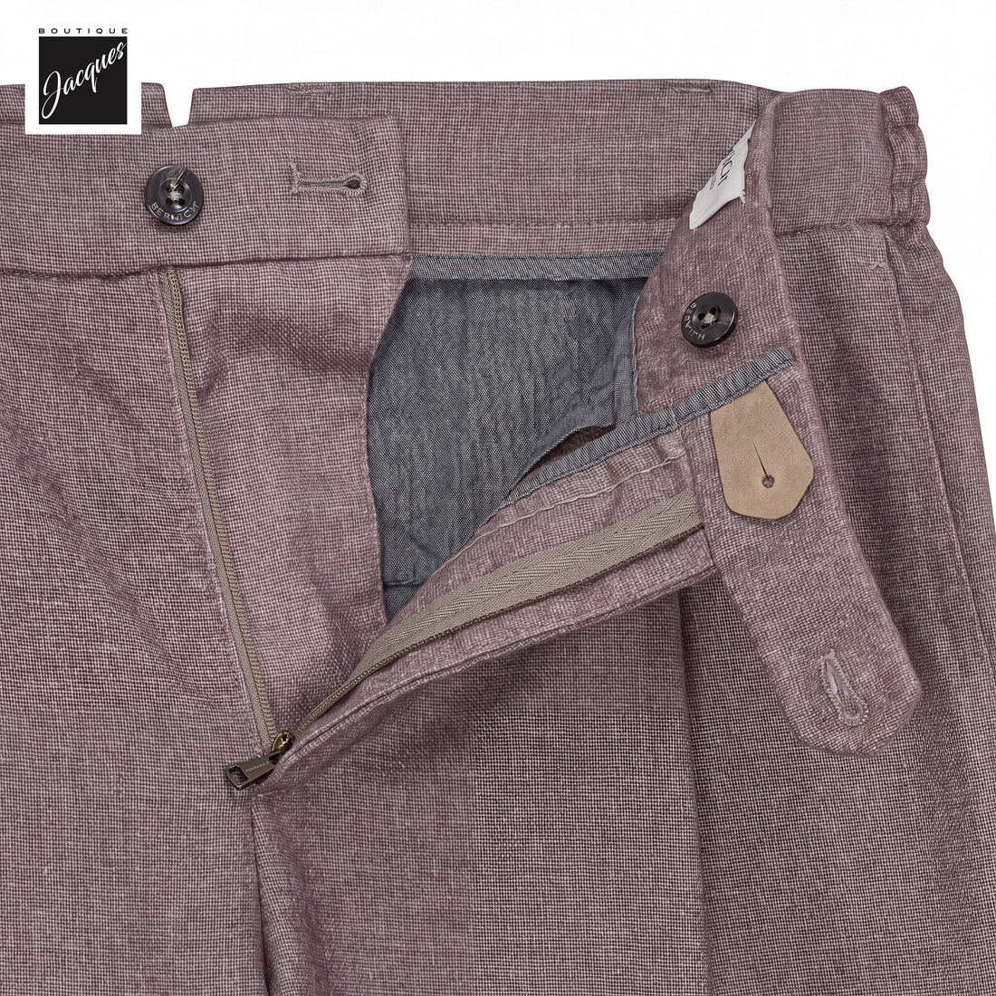 Dusty Rose Mélange Cashmere-Blend XRetro Long Pleated Trousers - Berwich