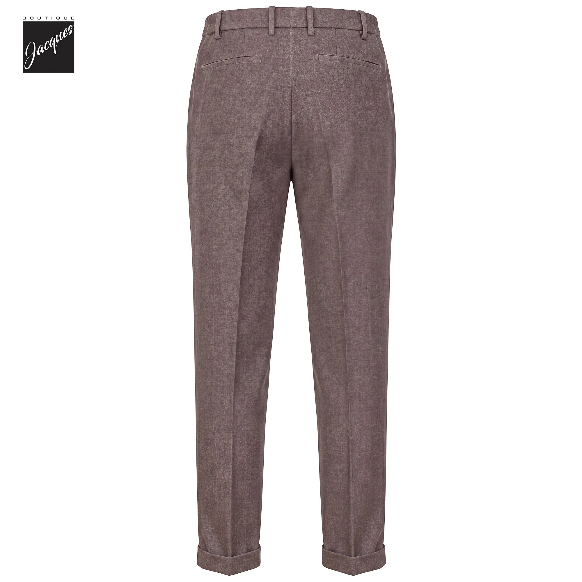 Dusty Rose Mélange Cashmere-Blend XRetro Long Pleated Trousers - Berwich