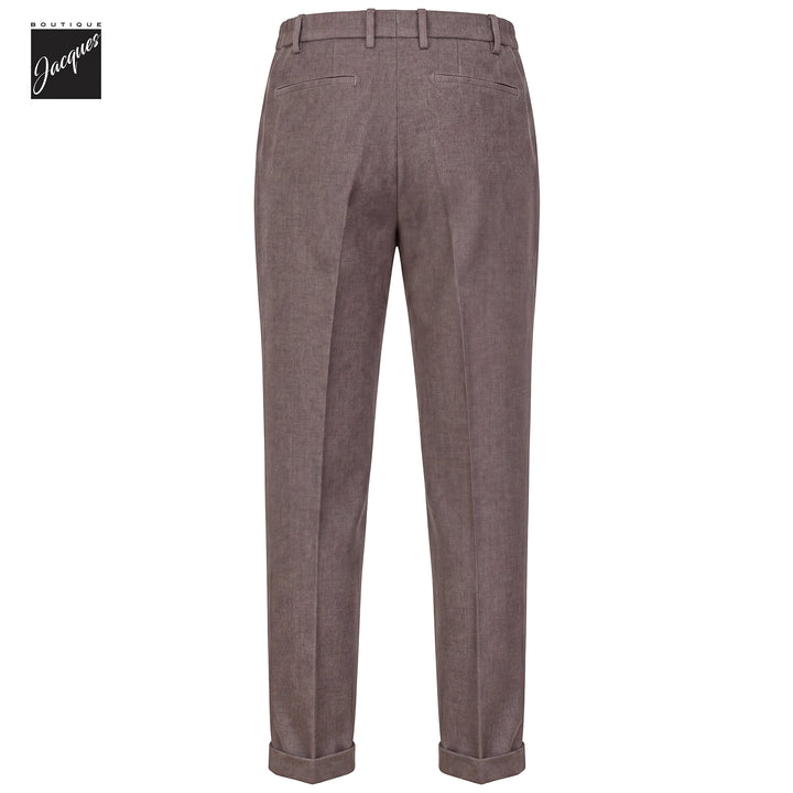 Dusty Rose Mélange Cashmere-Blend XRetro Long Pleated Trousers - Berwich