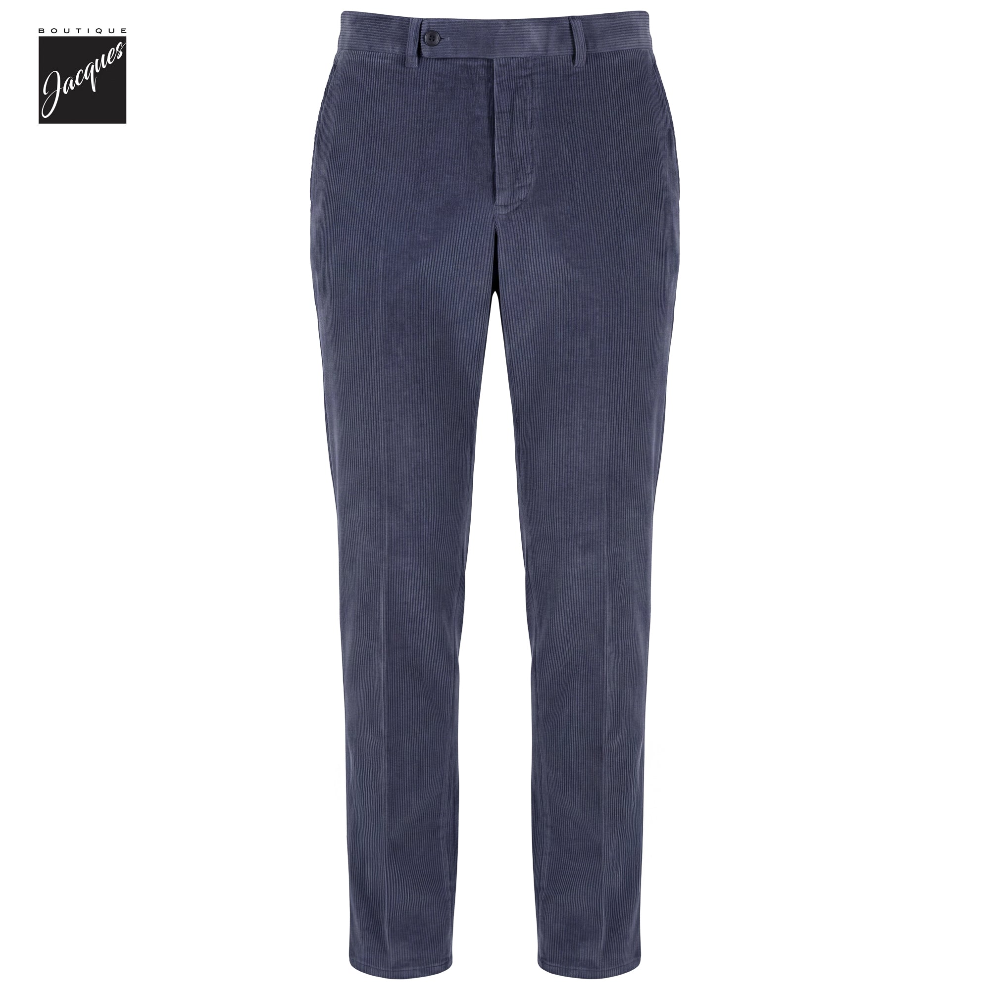 Dark Periwinkle Garment-Dyed Cotton Corduroy Vulcano Fit Trousers - Berwich