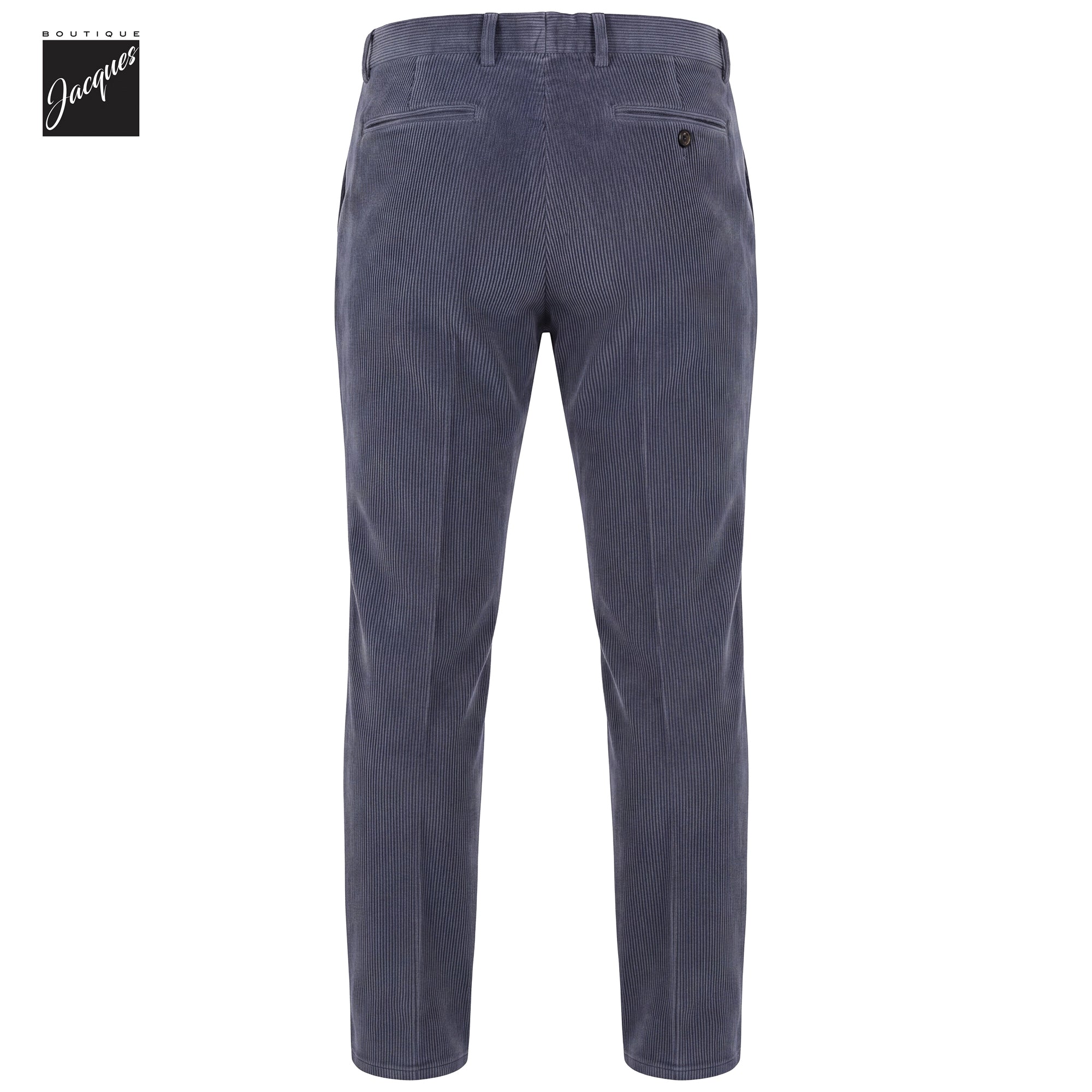 Dark Periwinkle Garment-Dyed Cotton Corduroy Vulcano Fit Trousers - Berwich