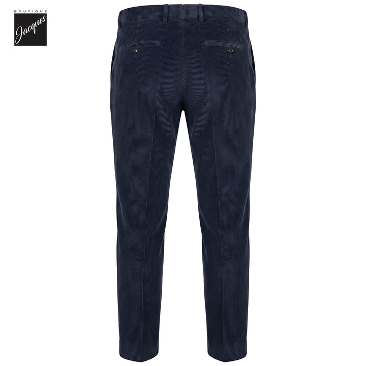 Navy Zegna Cotton-Cashmere Corduroy Vulcano Lux Trousers - Berwich Platinum