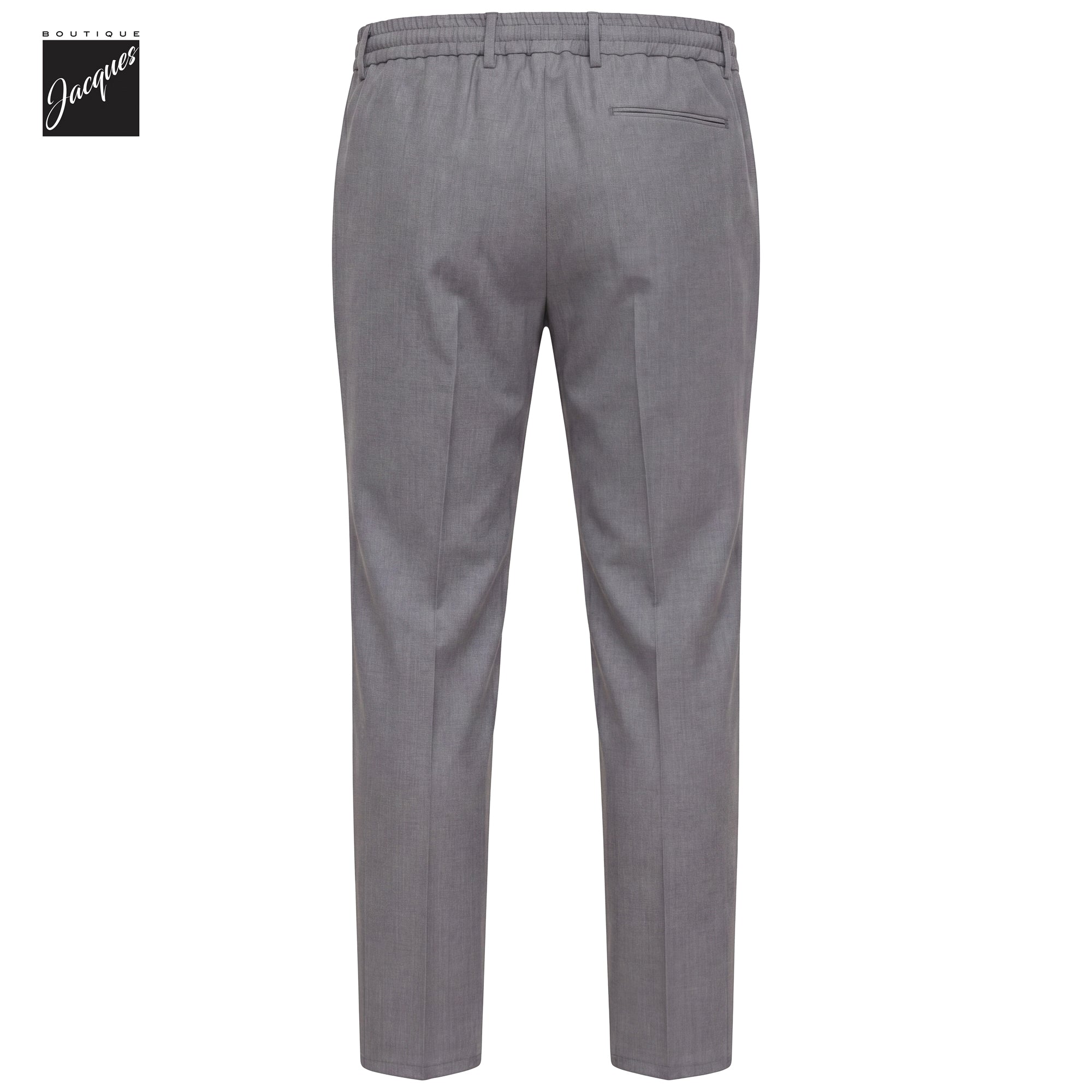 Gray Bi-Stretch Wool Spiaggia Fit Flat Front Drawstring Trousers - Berwich