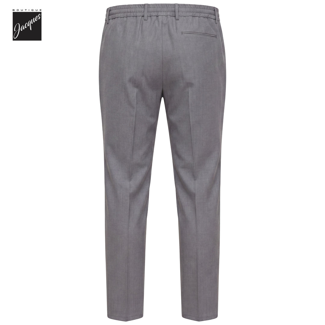 Gray Bi-Stretch Wool Spiaggia Fit Flat Front Drawstring Trousers - Berwich