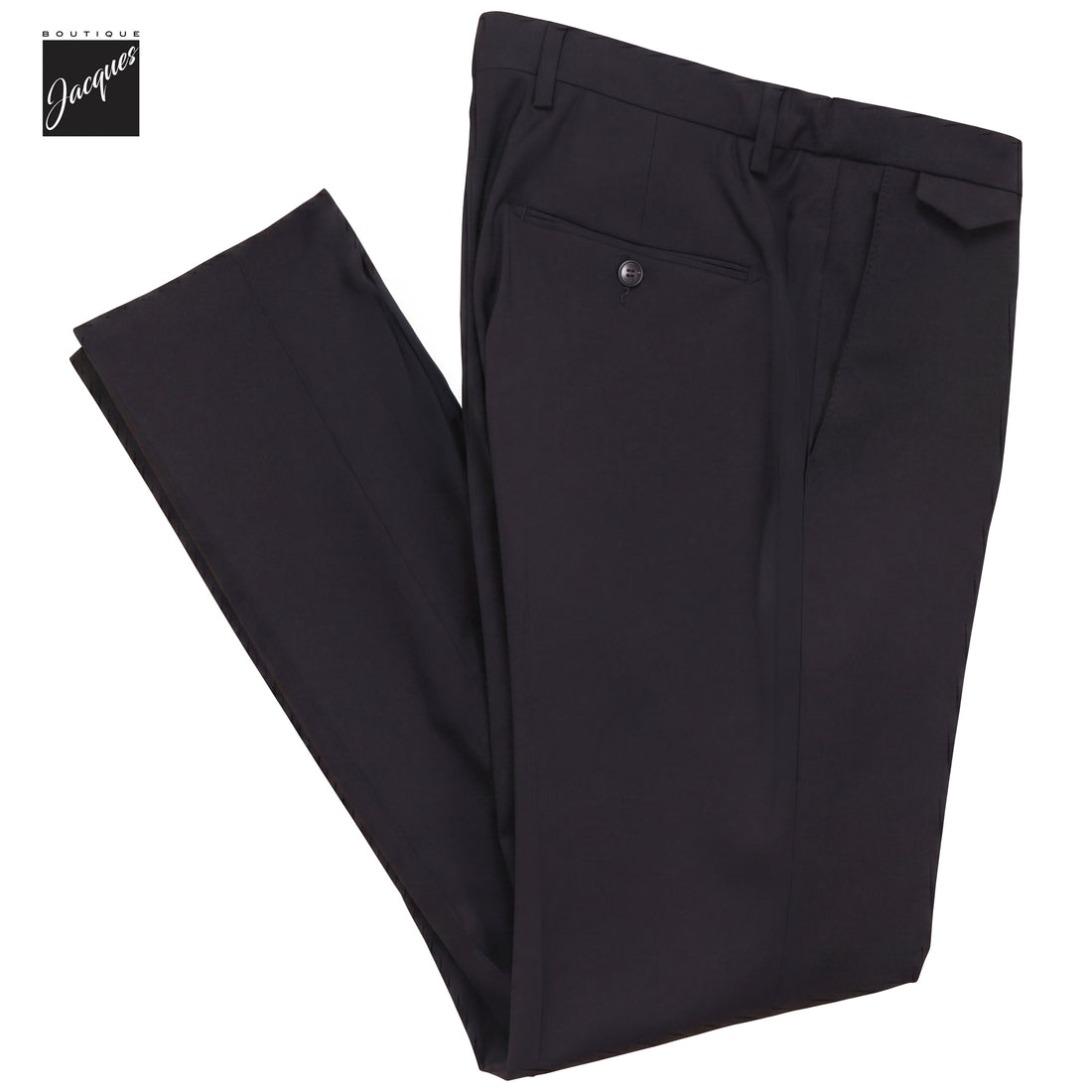 Black Virgin Wool Bi-Stretch Vulcano Elax Pleated Trousers - Berwich - Boutique Jacques International