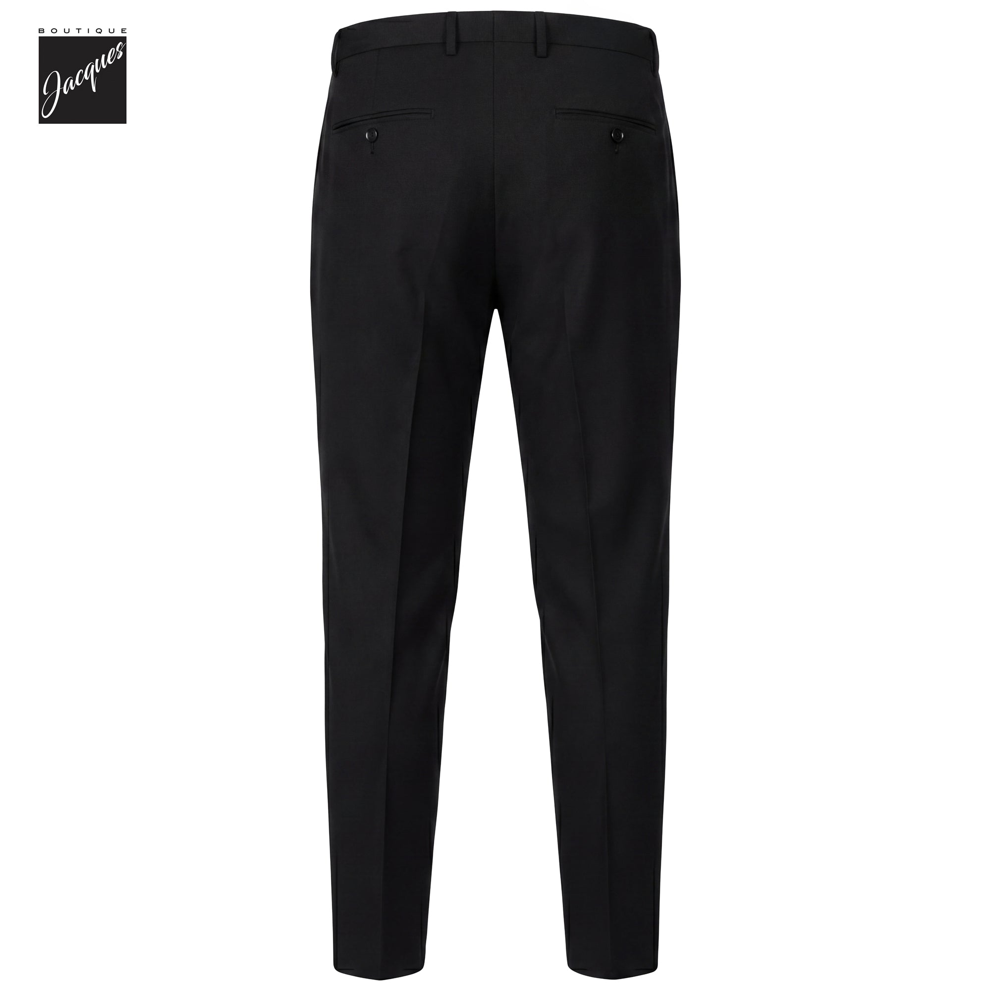 Black Virgin Wool Bi-Stretch Vulcano Elax Pleated Trousers - Berwich - Boutique Jacques International