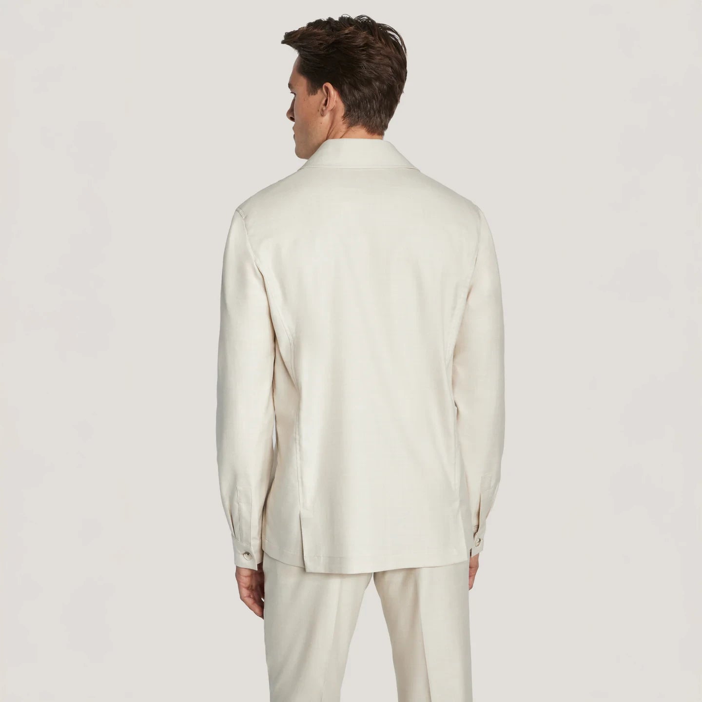 Ecru Wool Silk Colbey Overshirt - Jack Victor
