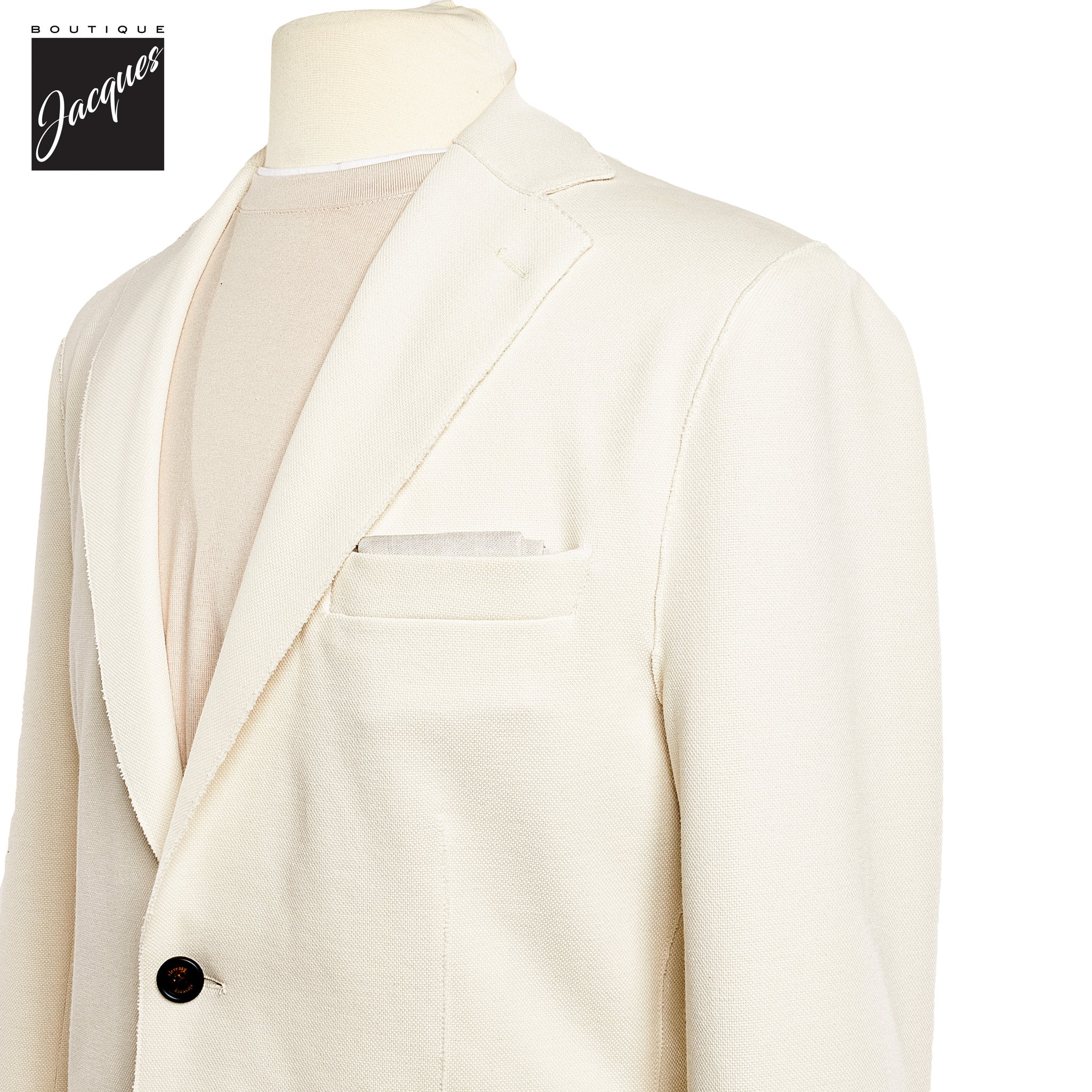 Cream Cotton Stretch Laser Cut Sport Jacket - ELEVENTY