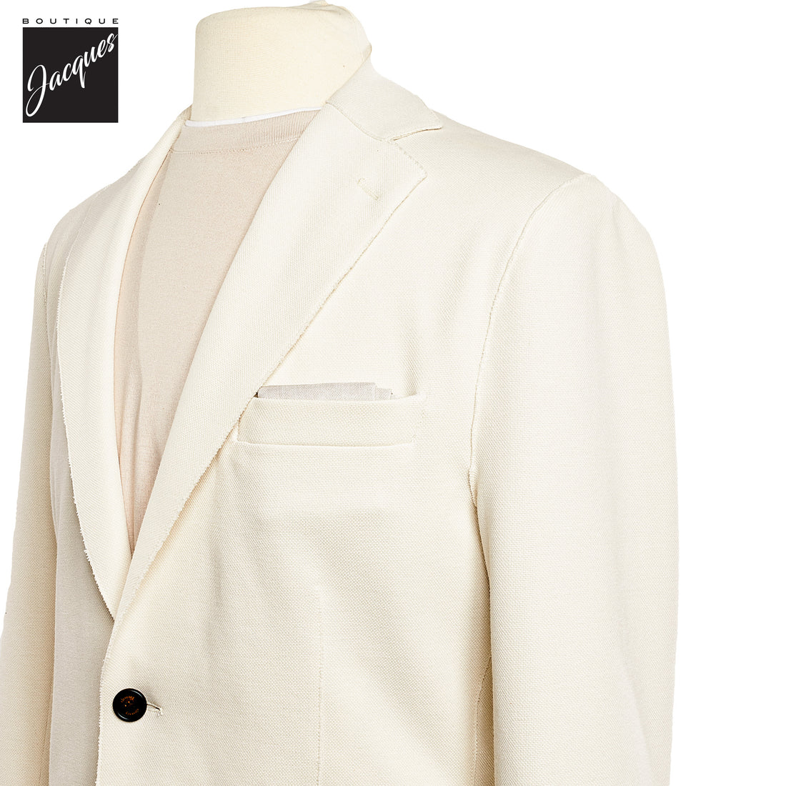 Cream Cotton Stretch Laser Cut Sport Jacket - ELEVENTY