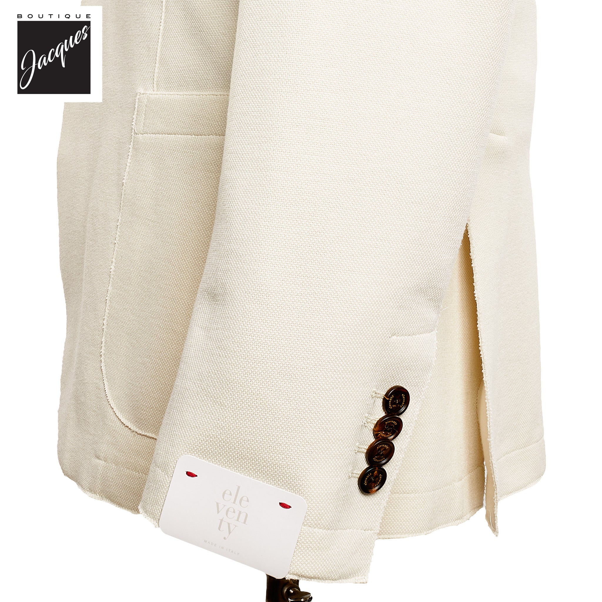Cream Cotton Stretch Laser Cut Sport Jacket - ELEVENTY
