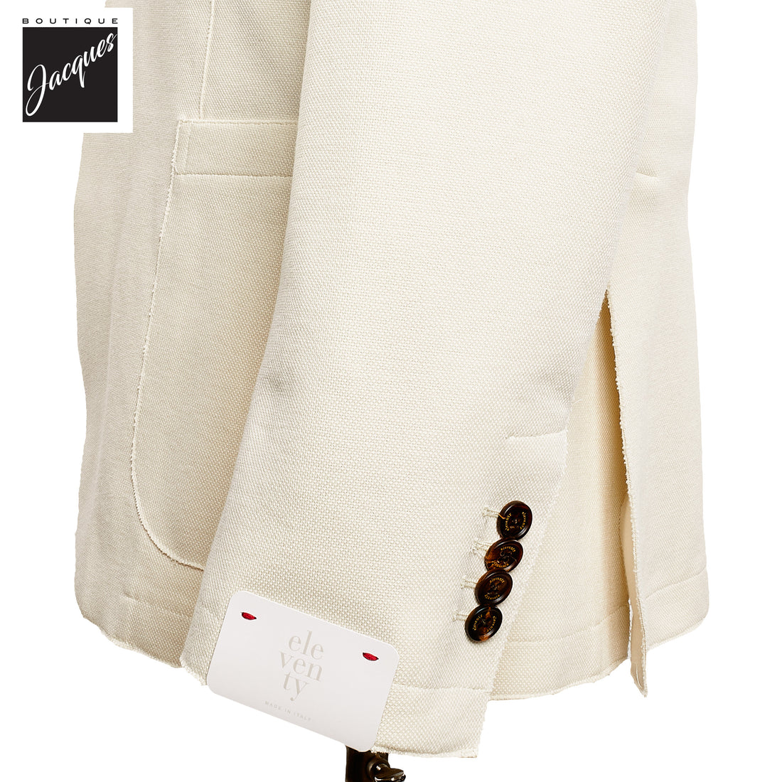 Cream Cotton Stretch Laser Cut Sport Jacket - ELEVENTY