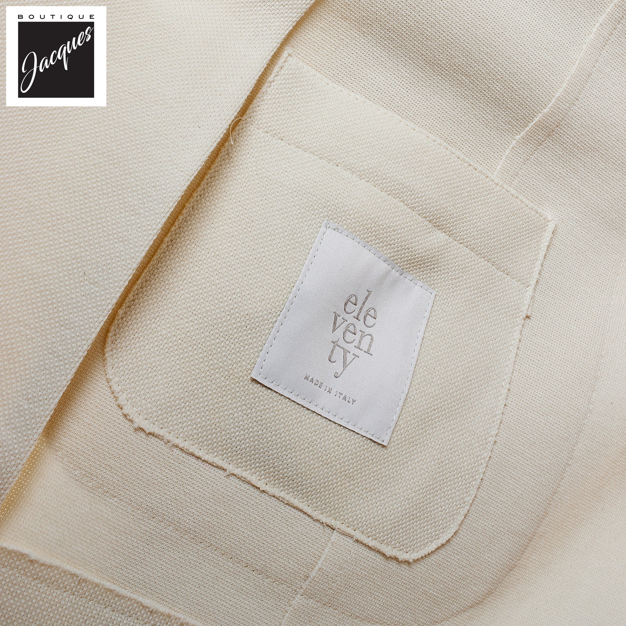 Cream Cotton Stretch Laser Cut Sport Jacket - ELEVENTY