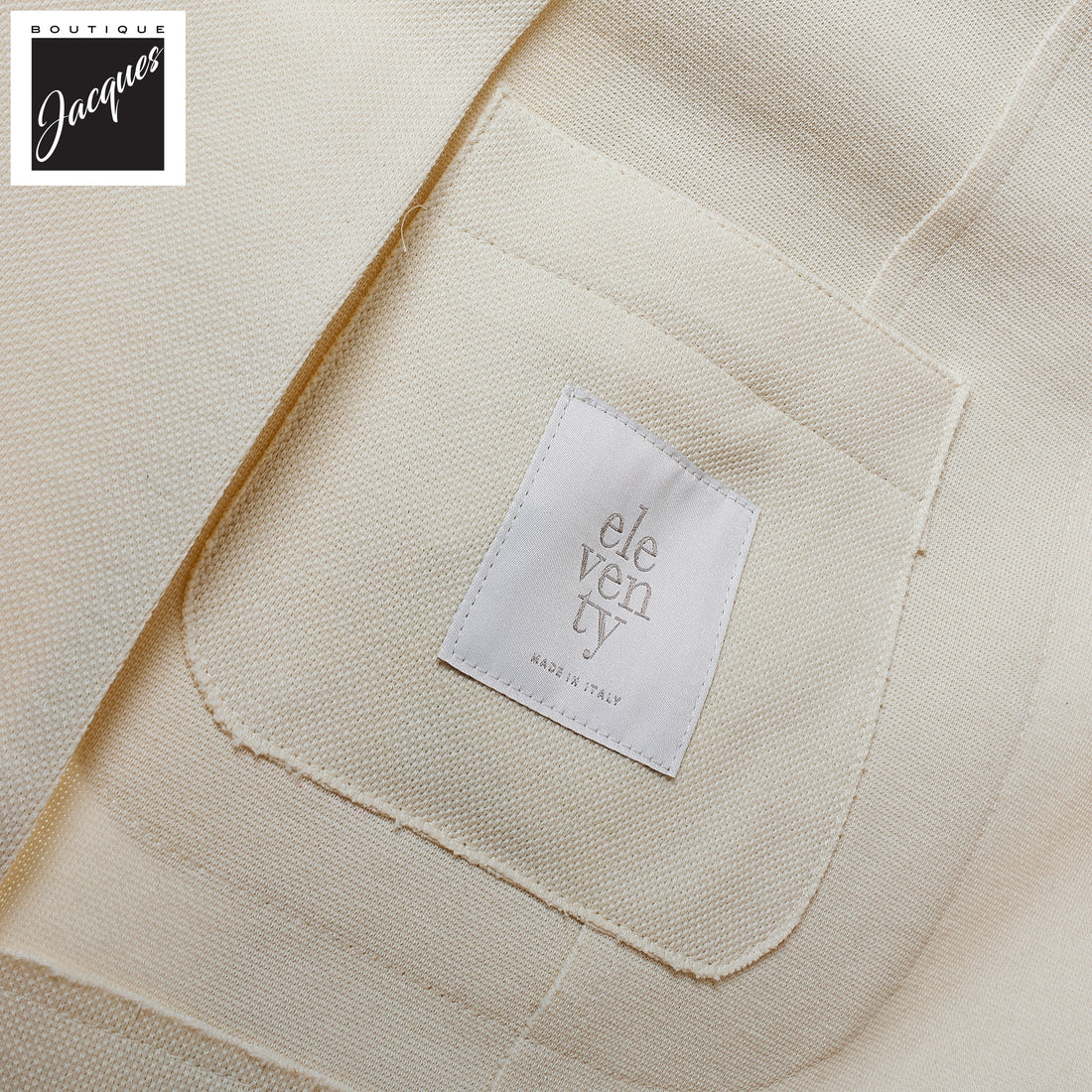 Cream Cotton Stretch Laser Cut Sport Jacket - ELEVENTY