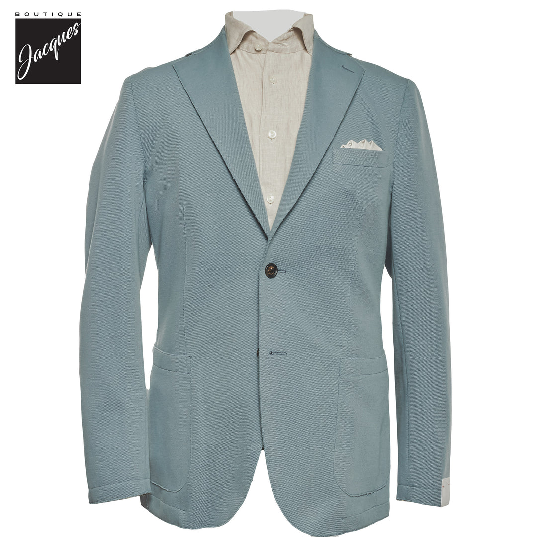 Denim Blue Cotton Stretch Laser Cut Sport Jacket - ELEVENTY