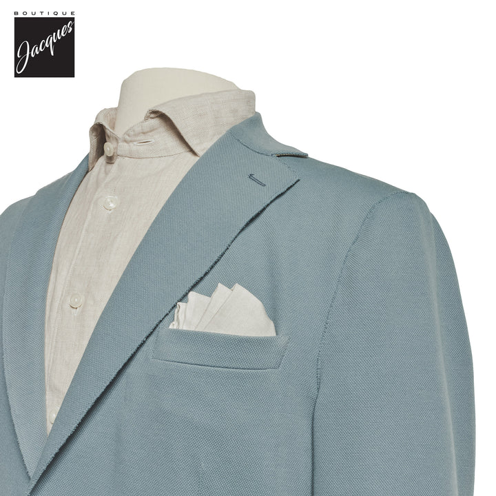 Denim Blue Cotton Stretch Laser Cut Sport Jacket - ELEVENTY