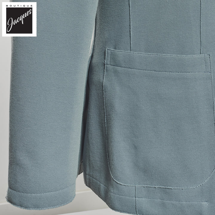 Denim Blue Cotton Stretch Laser Cut Sport Jacket - ELEVENTY