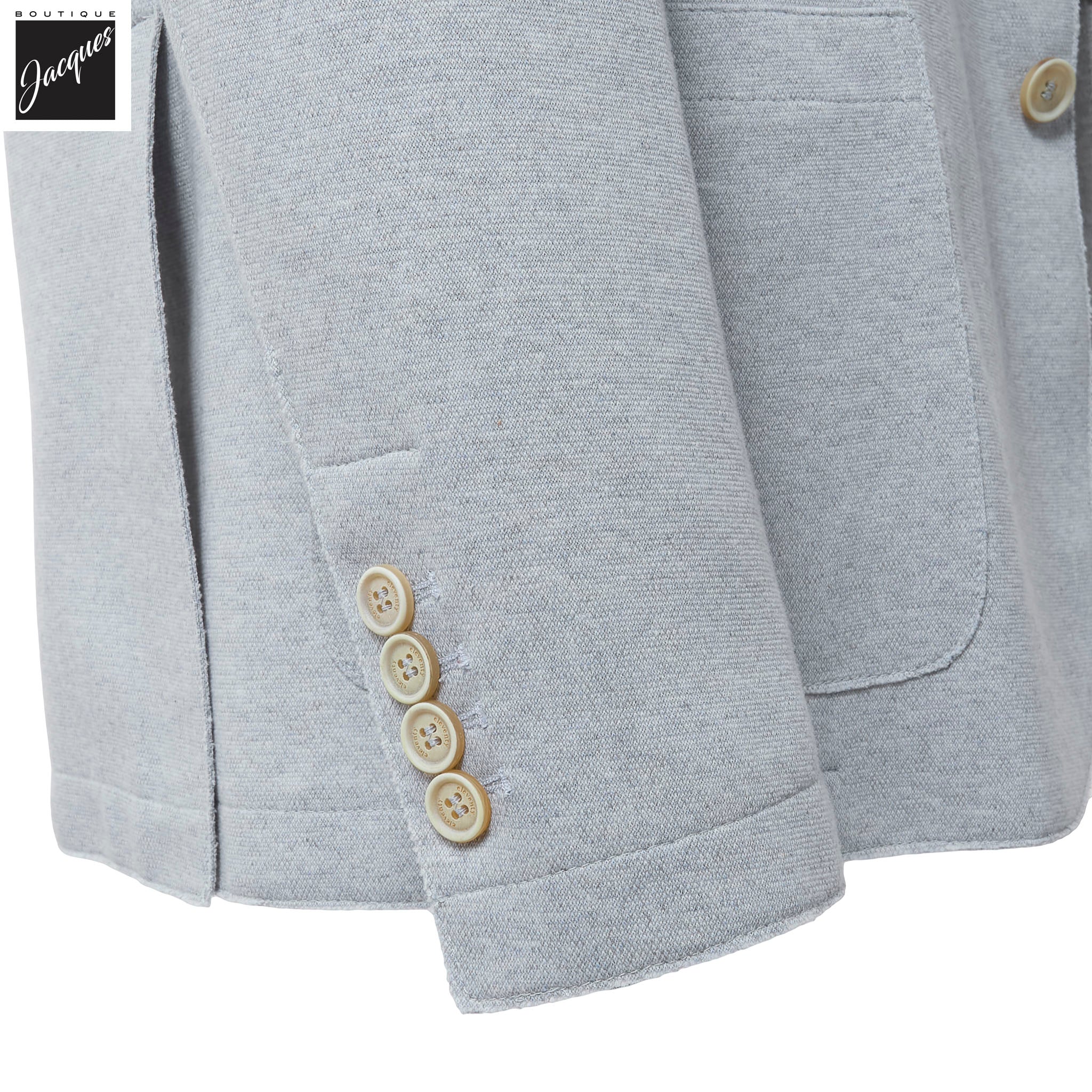 Zucchero Blue Cotton-Stretch Hybrid Sport Jacket with Removable Hood - ELEVENTY - Boutique Jacques International