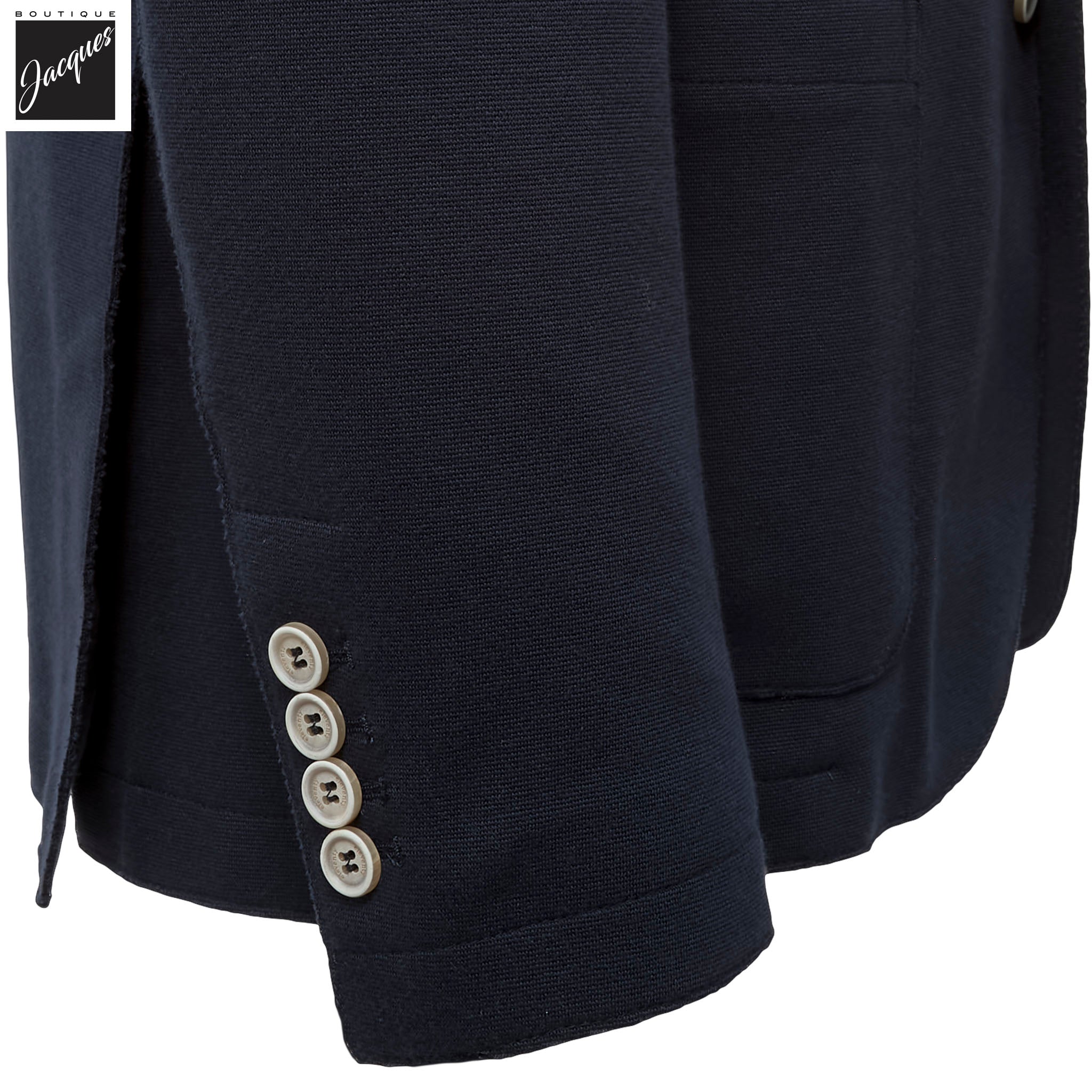 Navy Blue Cotton-Stretch Hybrid Sport Jacket with Removable Hood - ELEVENTY - Boutique Jacques International
