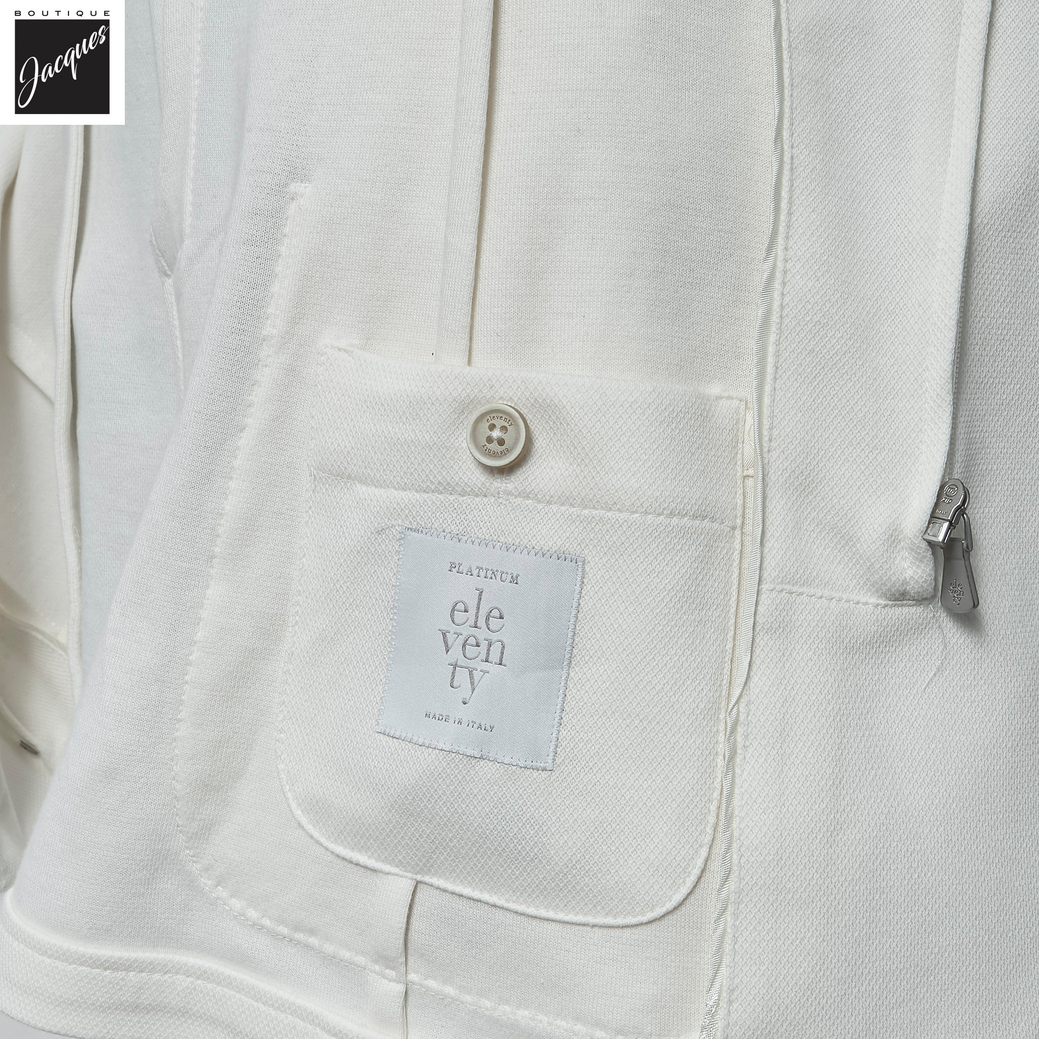 White Cotton Hybrid Sport Jacket with Removable Bib - ELEVENTY PLATINUM - Boutique Jacques International